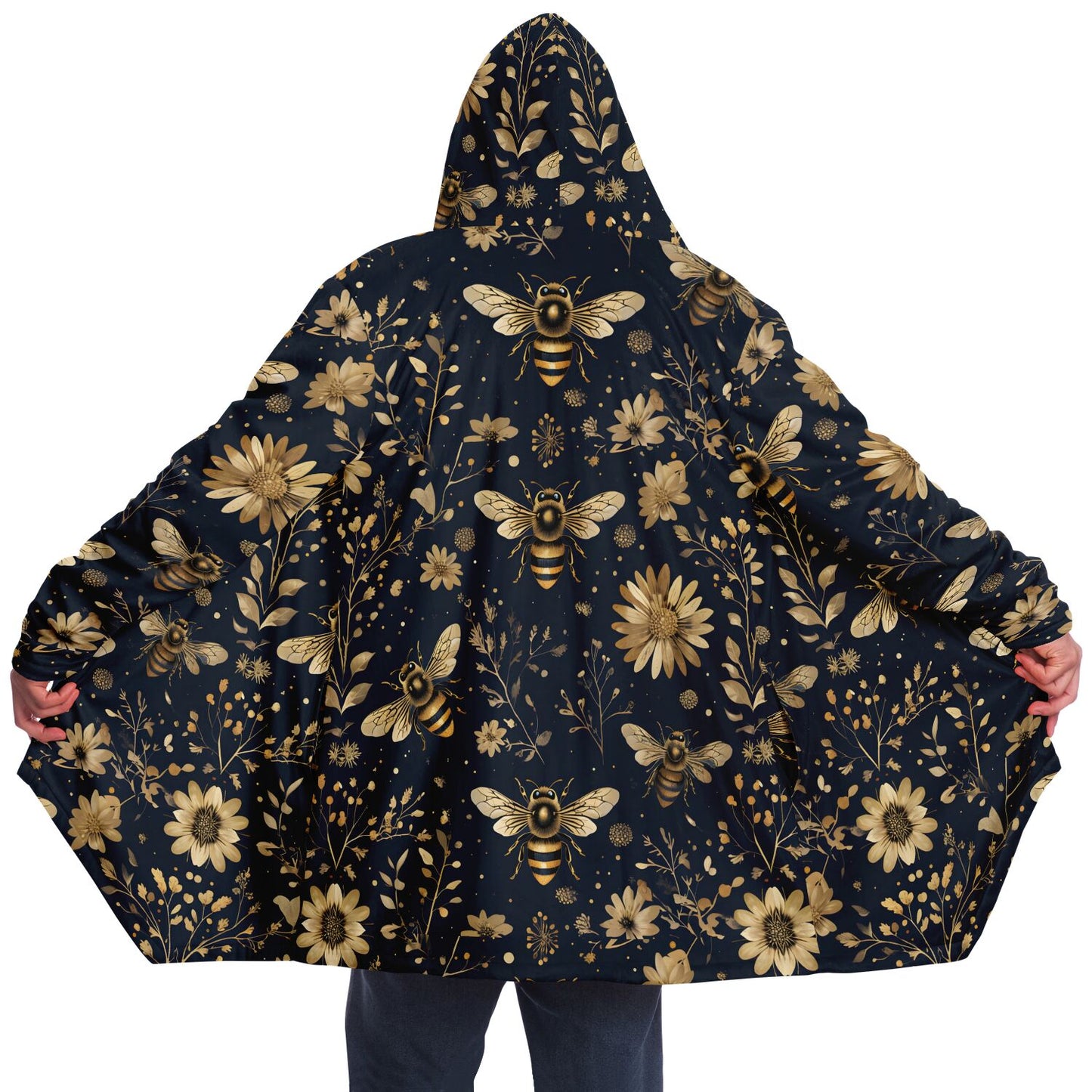 Floral Bumblebee Fleece Lined Cloak