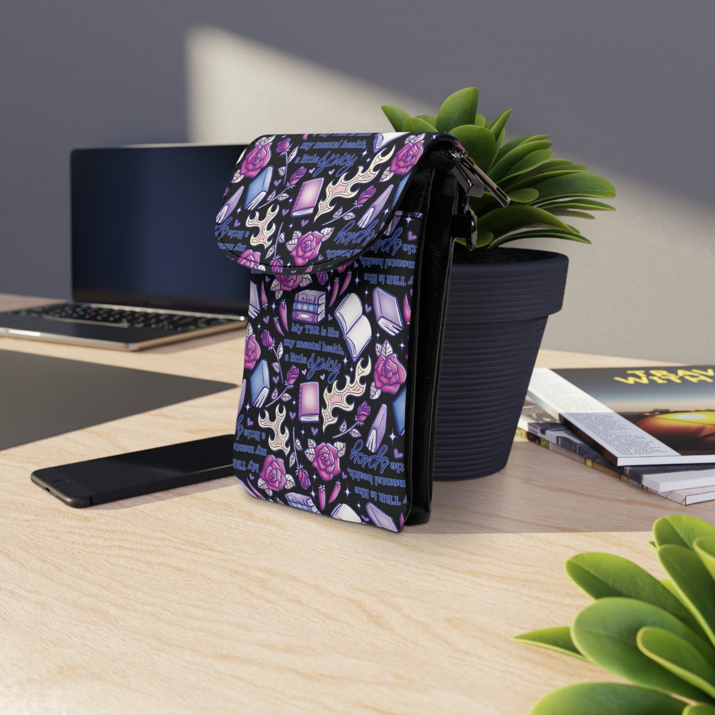 Neurospicy Books Smut Cell Phone Wallet Bag