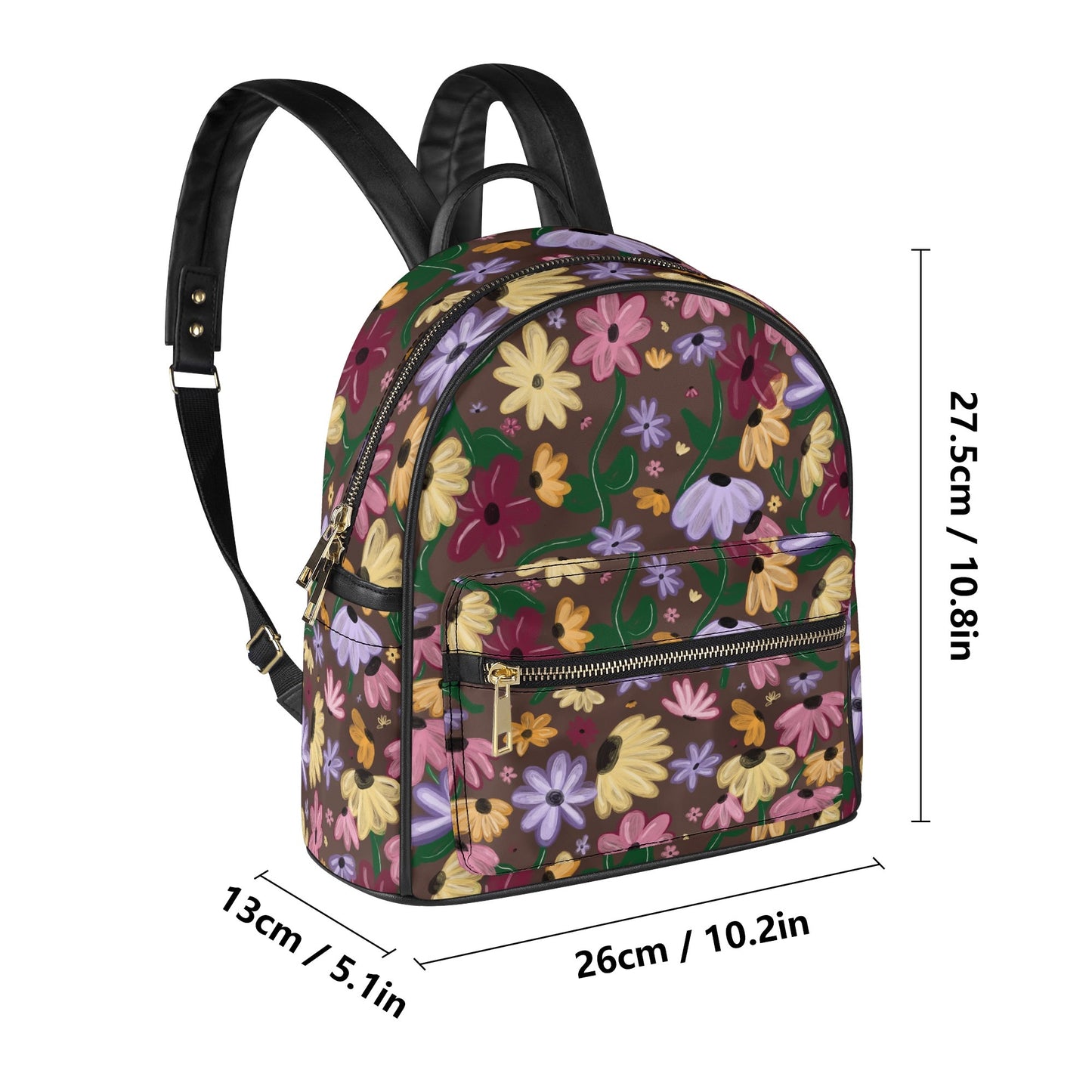 Acoustic Piano Floral Swiftie Mini Leather Backpack