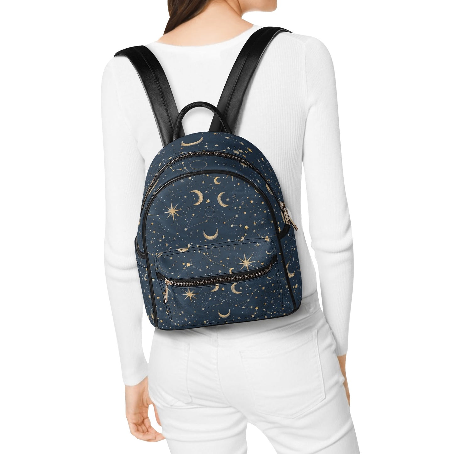Celestial Sun Moon Mini Leather Backpack