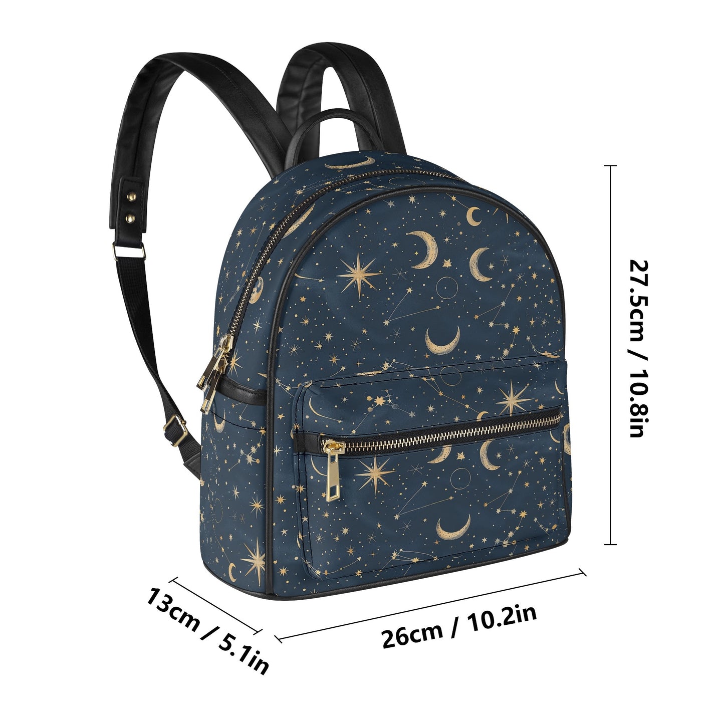 Celestial Sun Moon Mini Leather Backpack