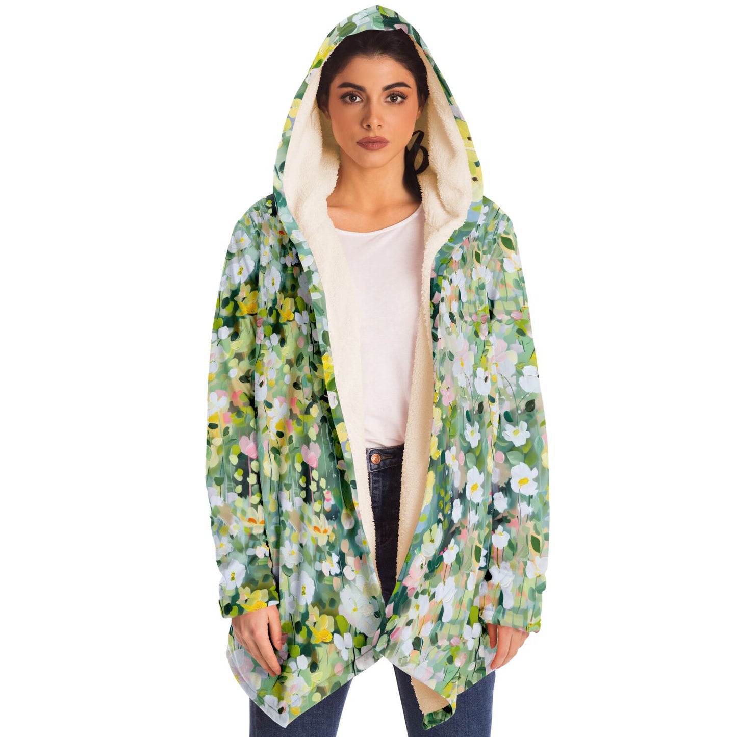Meadow Flowers Fleece Lined Hooded Cloak