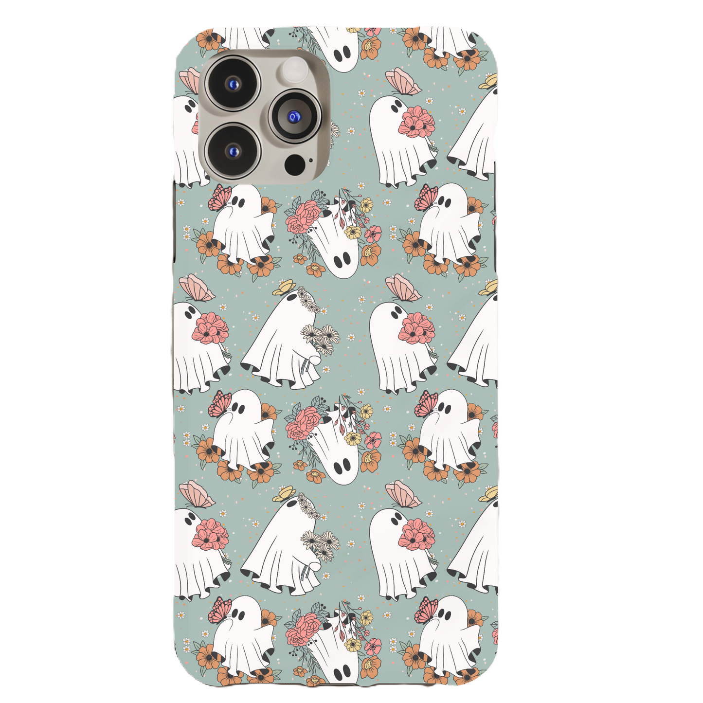 Blue Ghosties Floral Phone Case