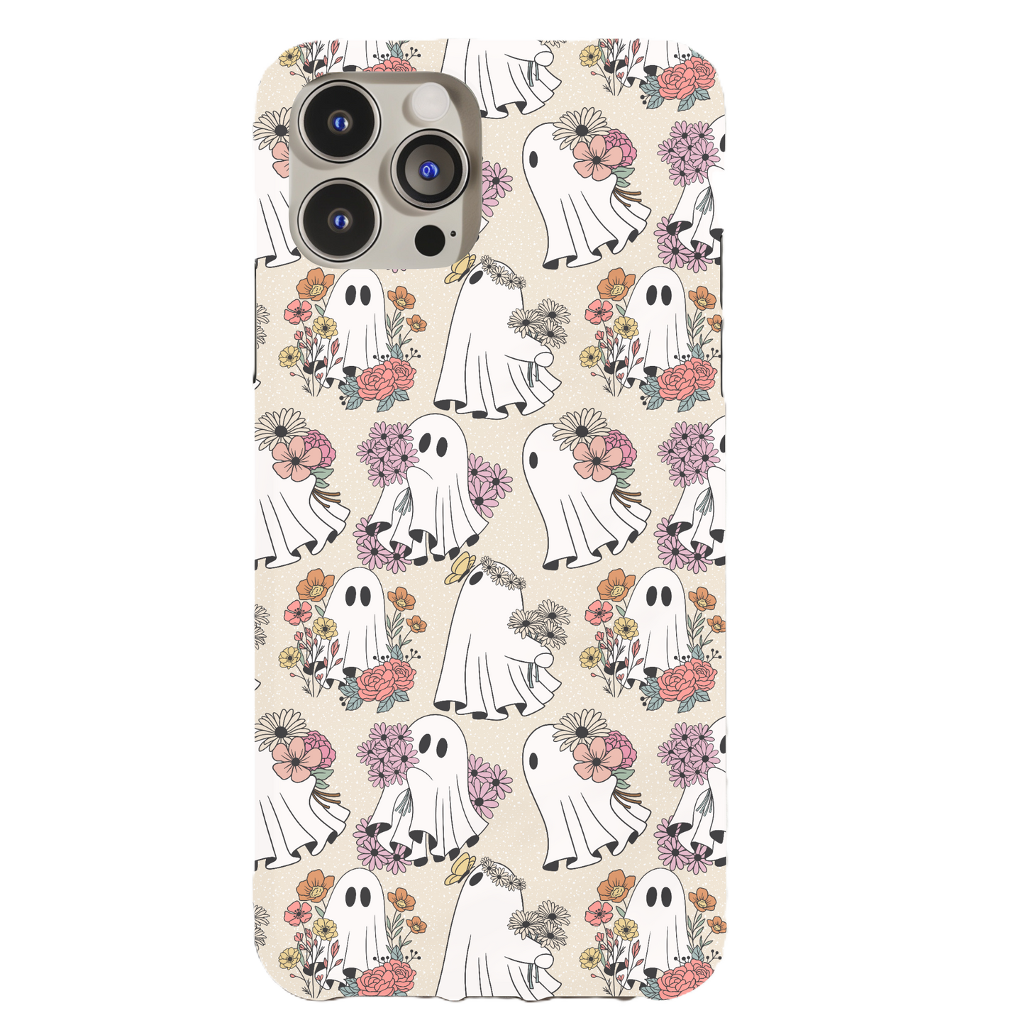Beige Ghosties Floral Phone Case