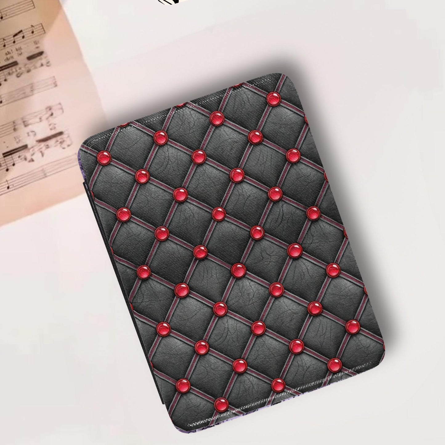 Gothic Black Vampire Leather Kindle Case with Hand Strap