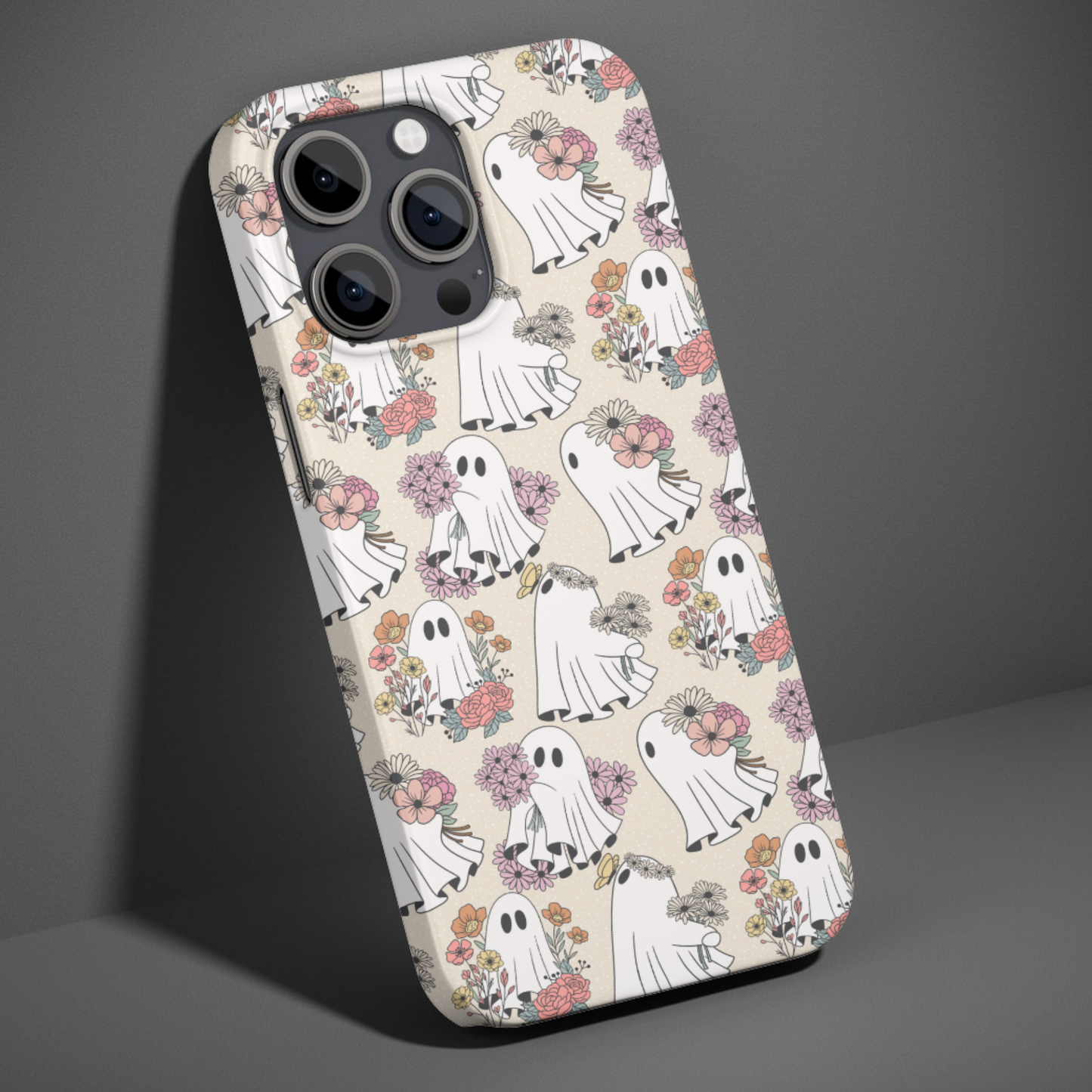Beige Ghosties Floral Phone Case