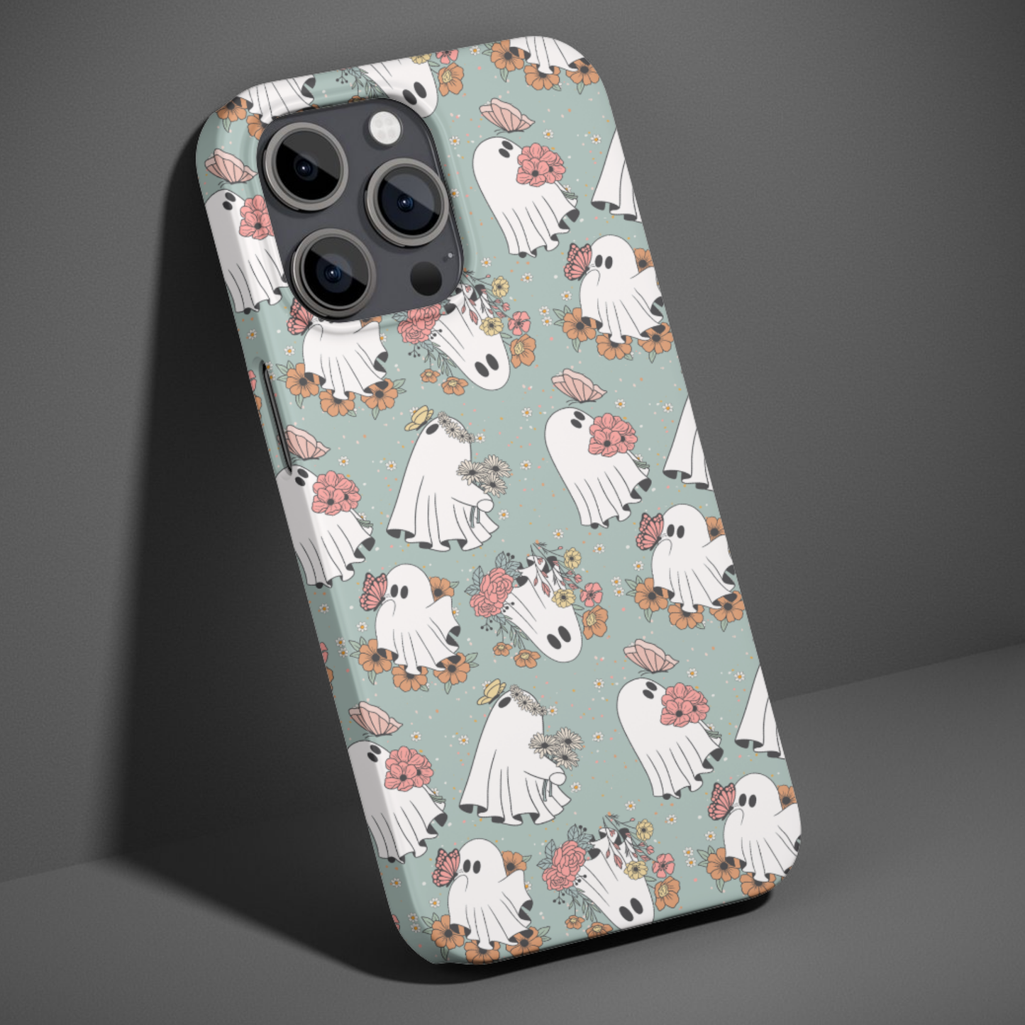 Blue Ghosties Floral Phone Case