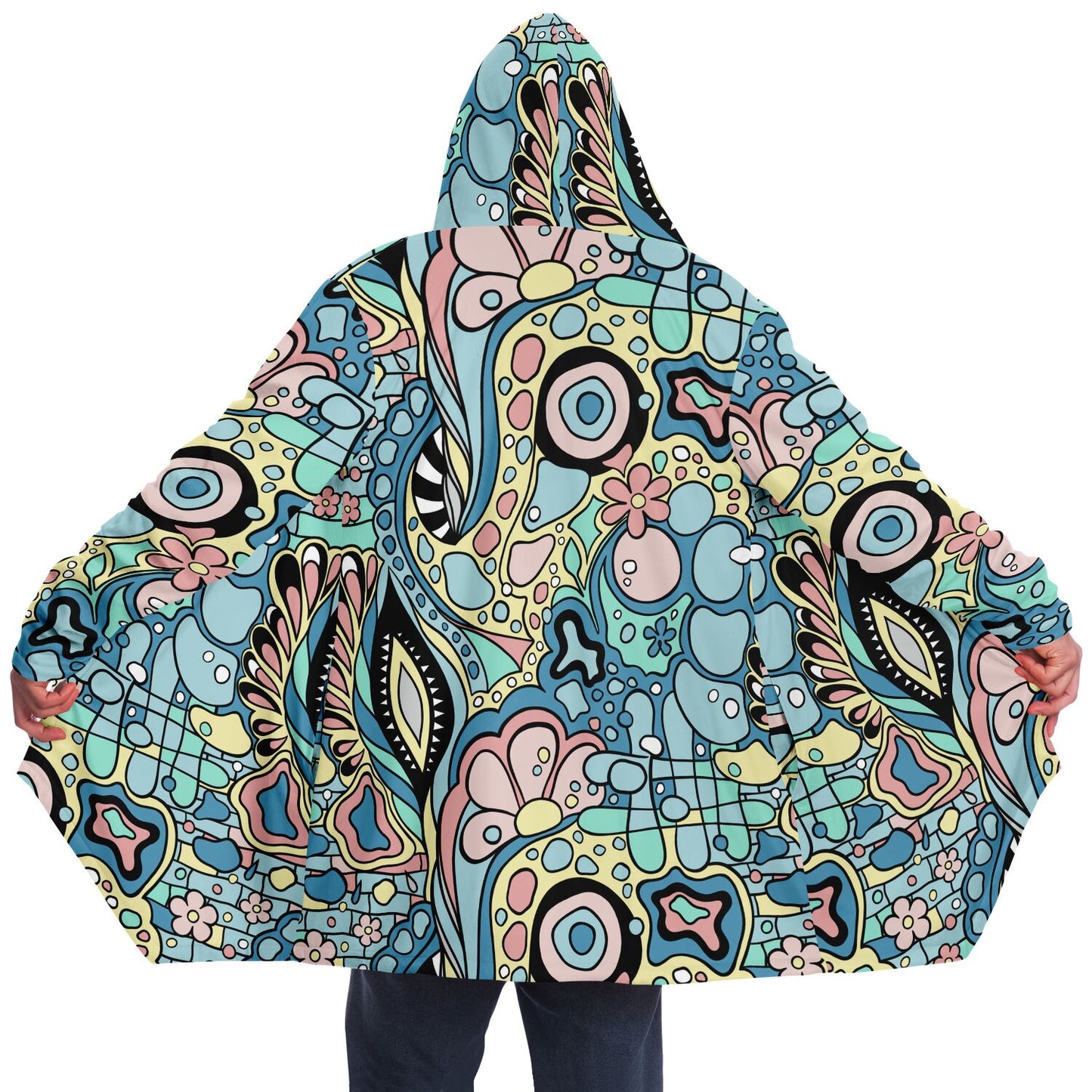 Magical Abstract Fleece Lined Hooded Cloak