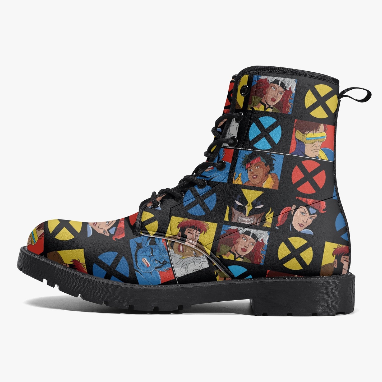 XMen Cartoon Leather Combat Boots