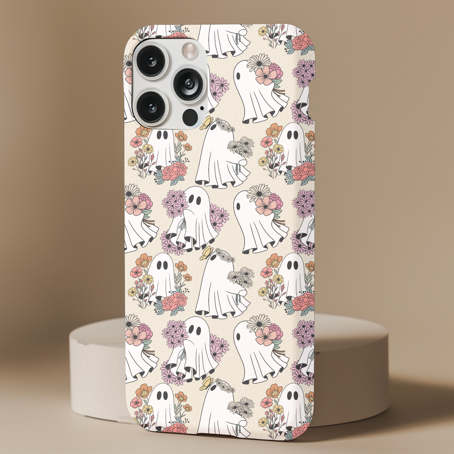Beige Ghosties Floral Phone Case