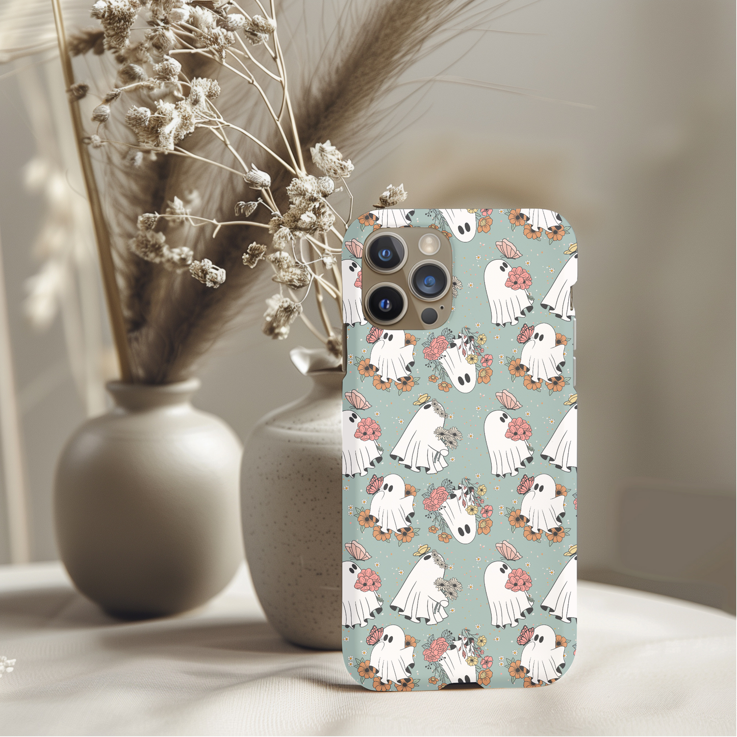 Blue Ghosties Floral Phone Case