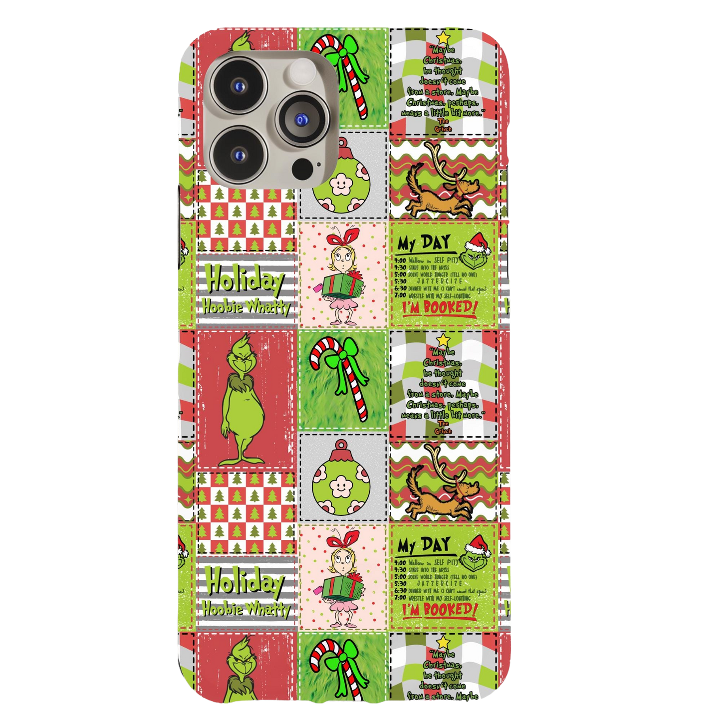 a phone case with a christmas theme on it