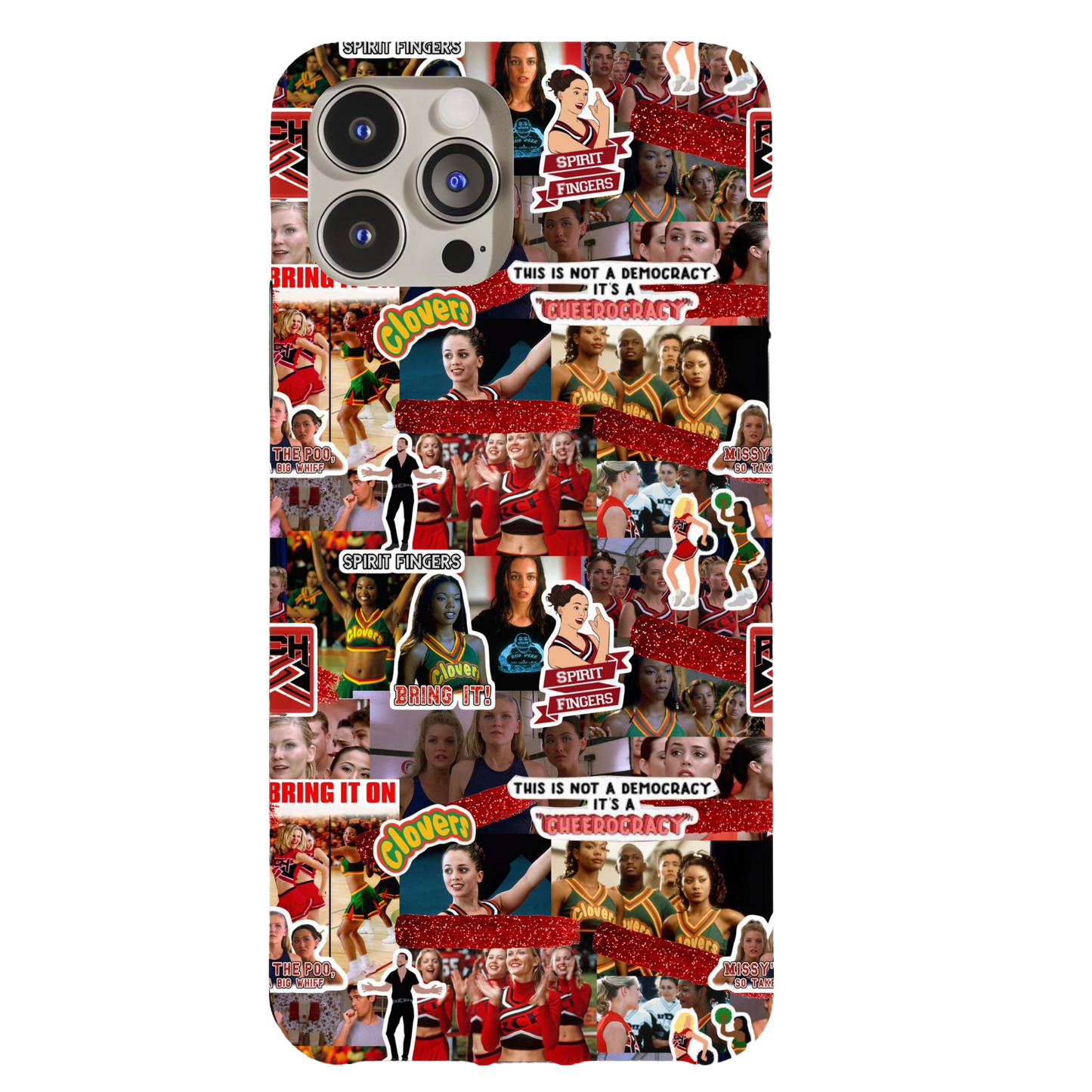 a cell phone case with a bunch of stickers on it