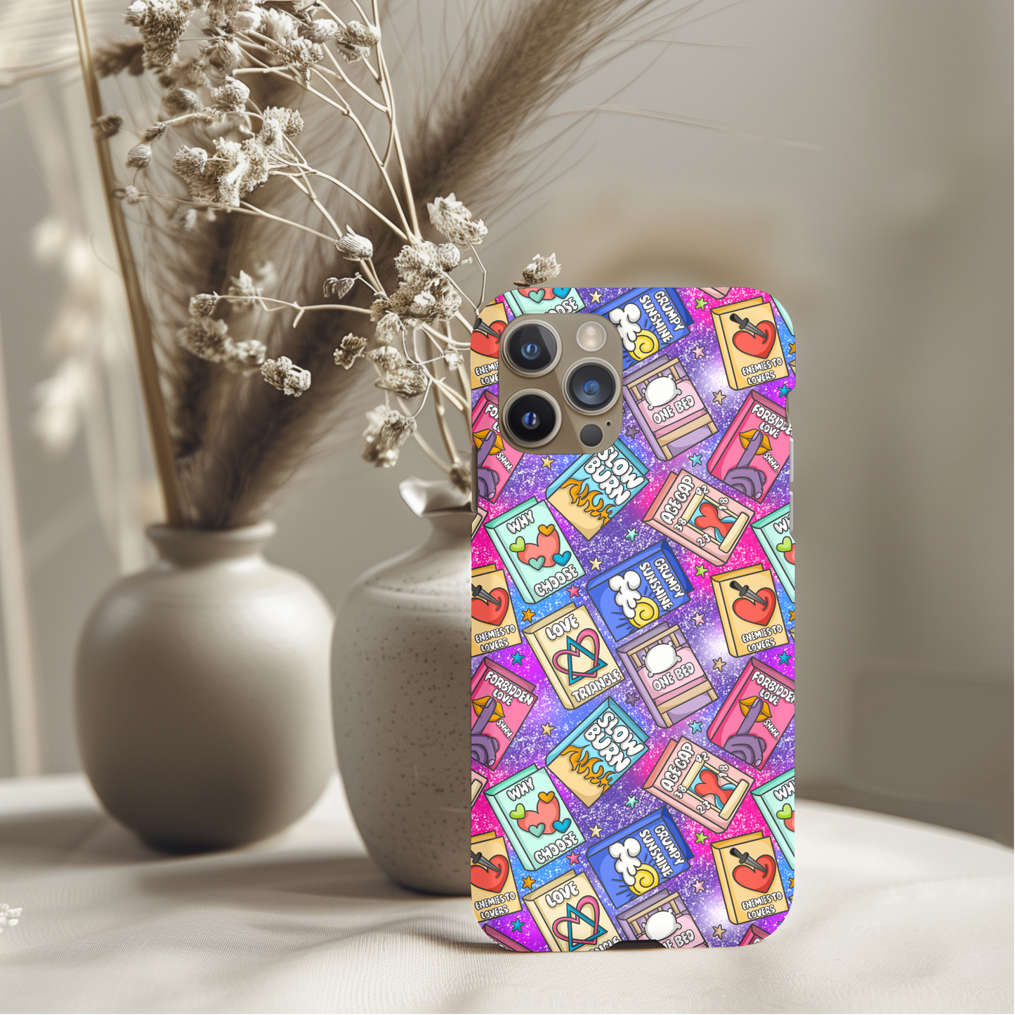 Bookish Romance Tropes Phone Case