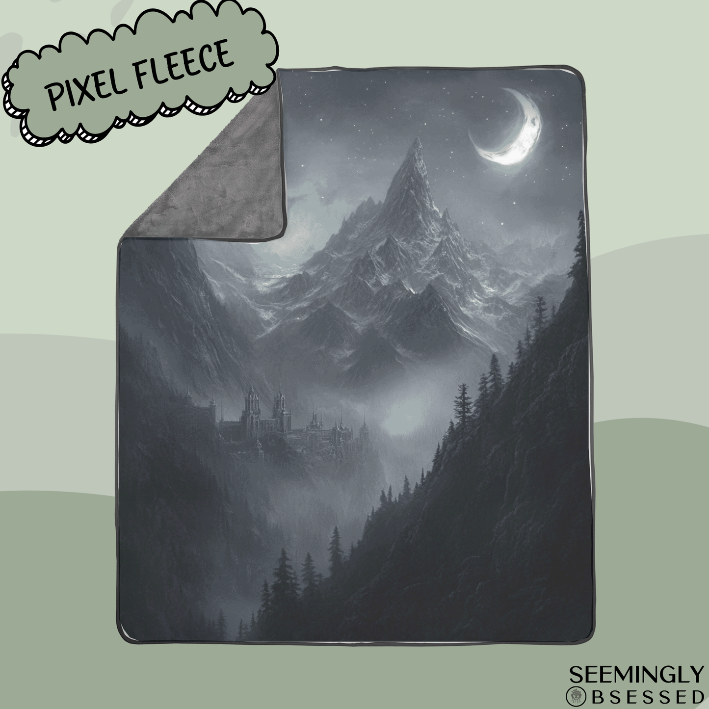 Fantasy Dark Night Fae Court Woven & Sherpa Fleece Blankets