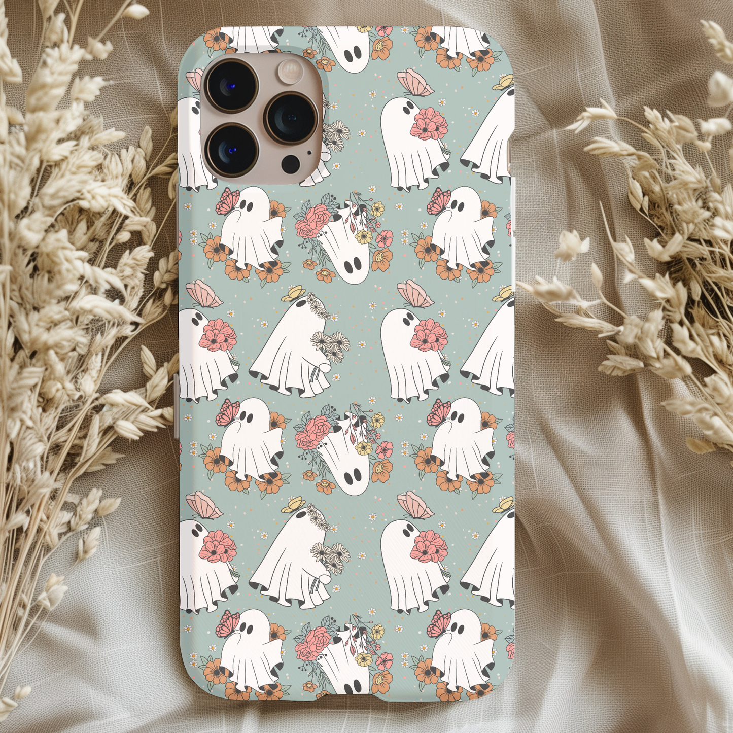 Blue Ghosties Floral Phone Case