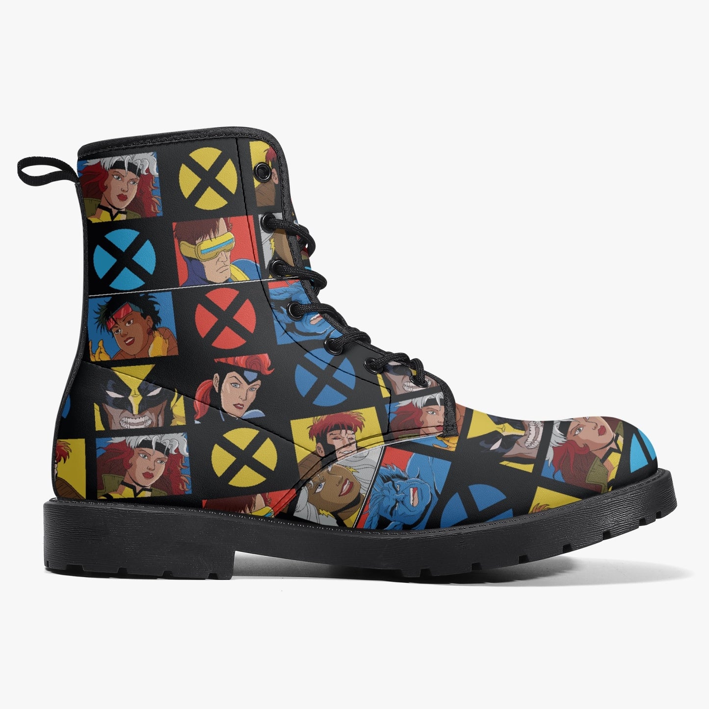 XMen Cartoon Leather Combat Boots