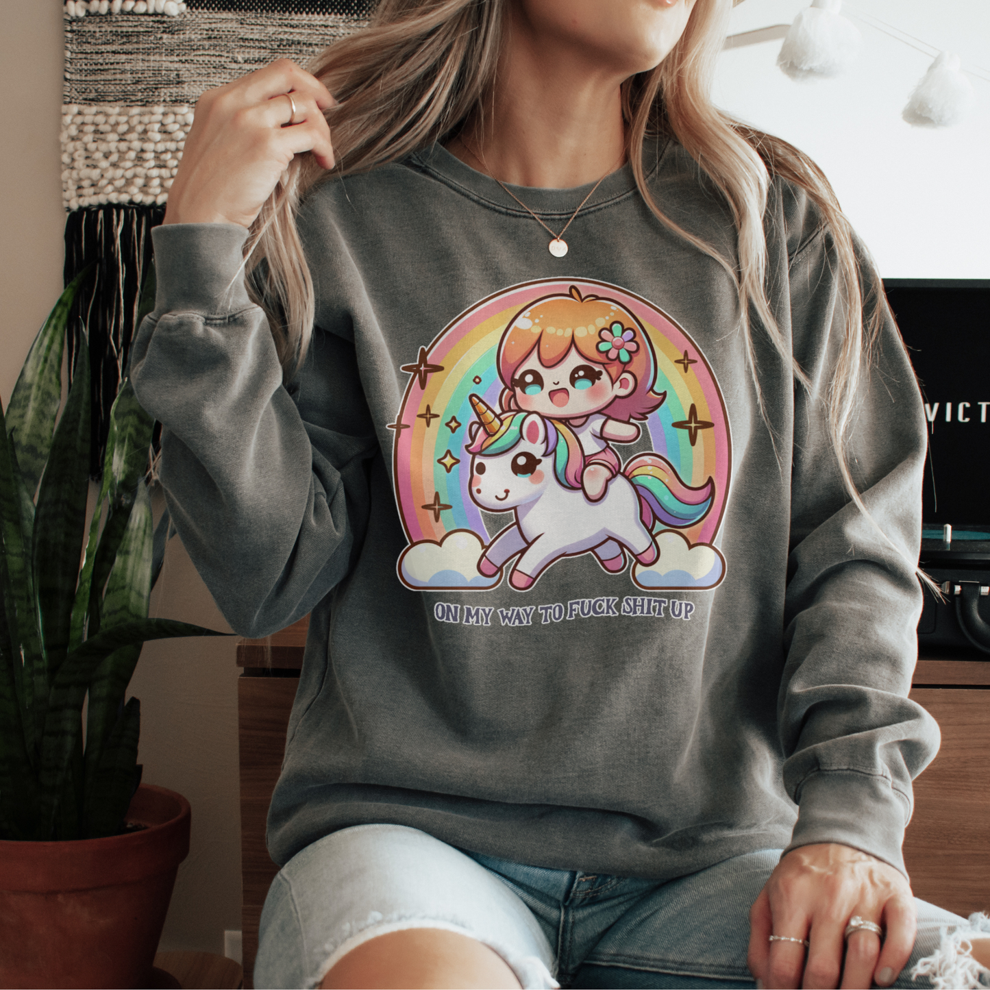 Cute On My Way To Mess Things Up Comfort Colors® Shirt Sweatshirt