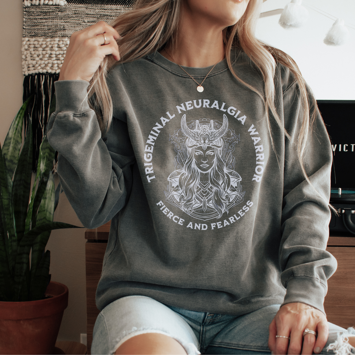 Trigeminal Neuralgia Warrior Fierce and Fearless Comfort Colors® Shirt Sweatshirt