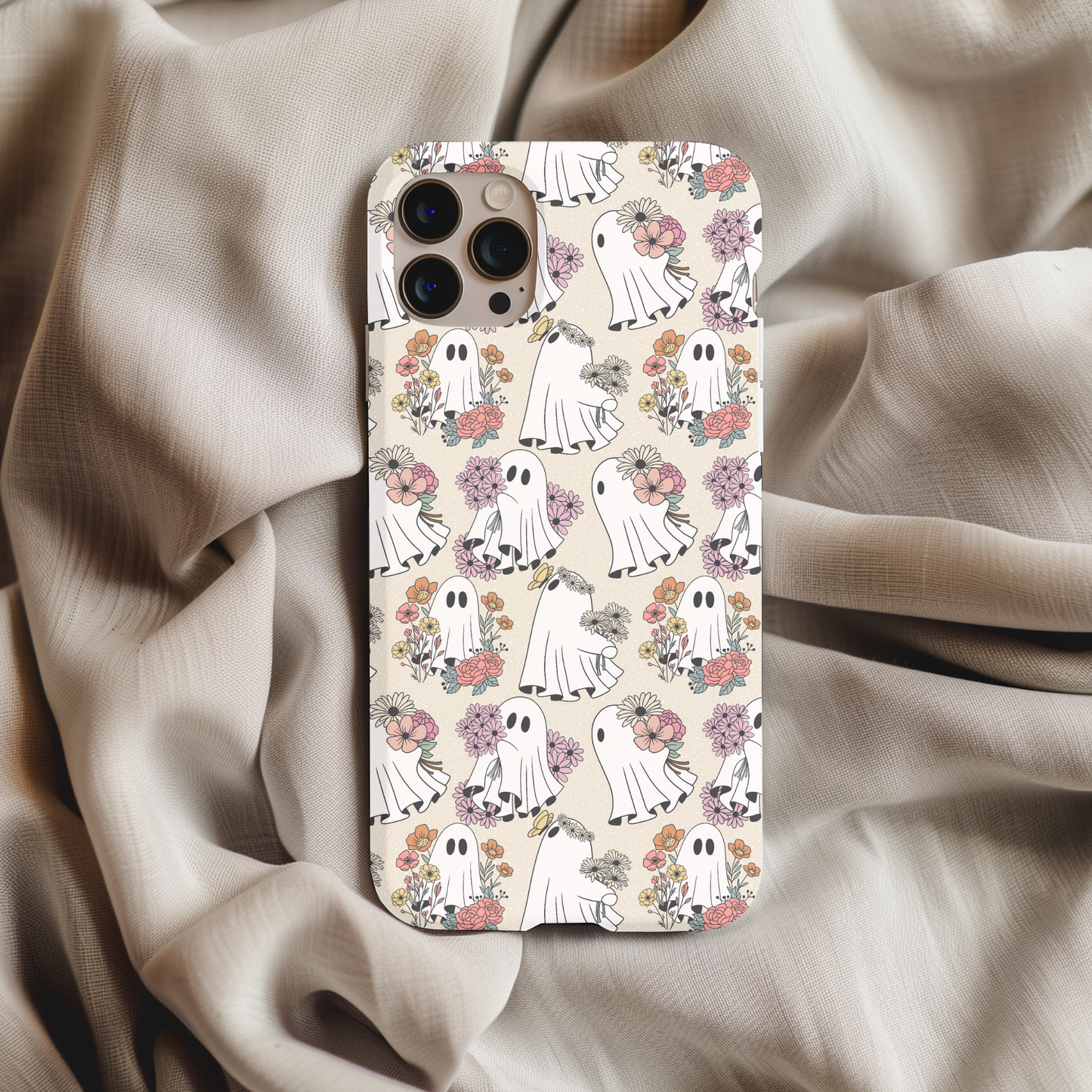 Beige Ghosties Floral Phone Case