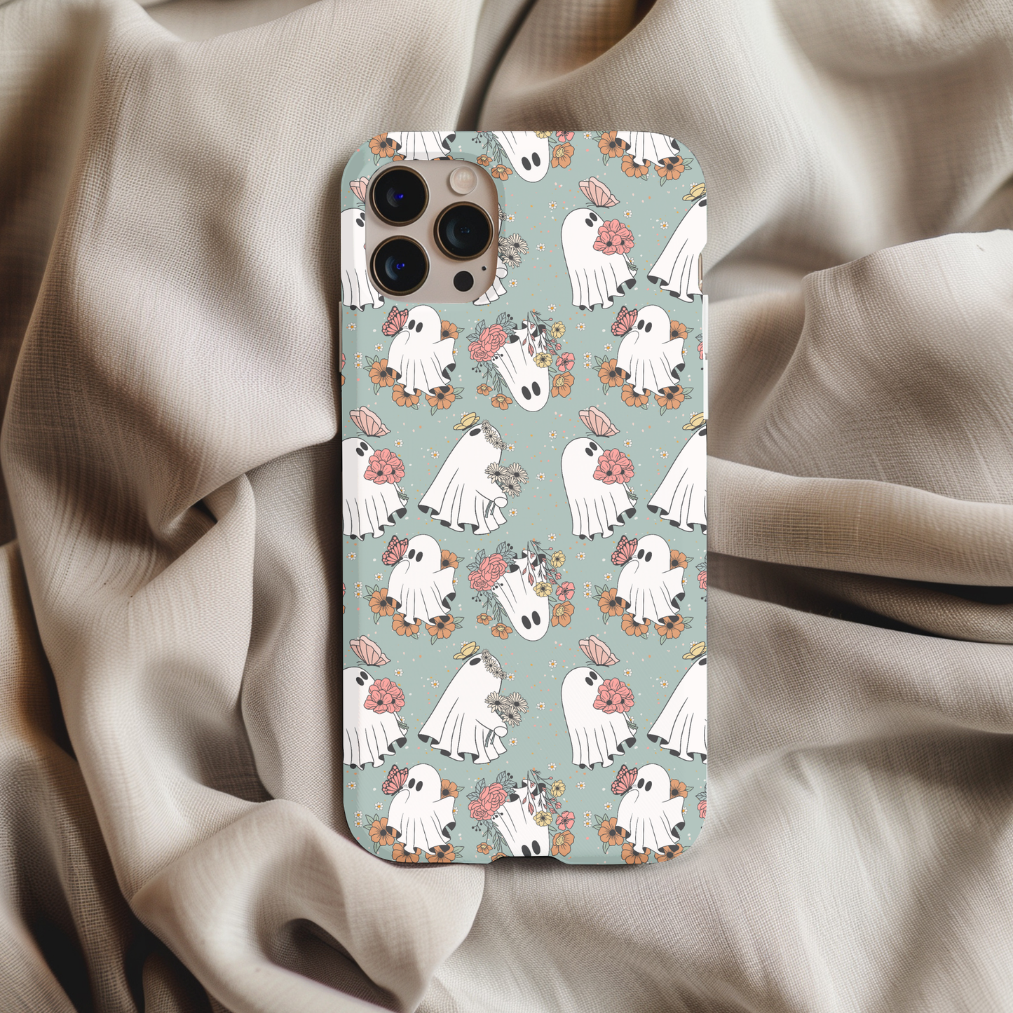 Blue Ghosties Floral Phone Case