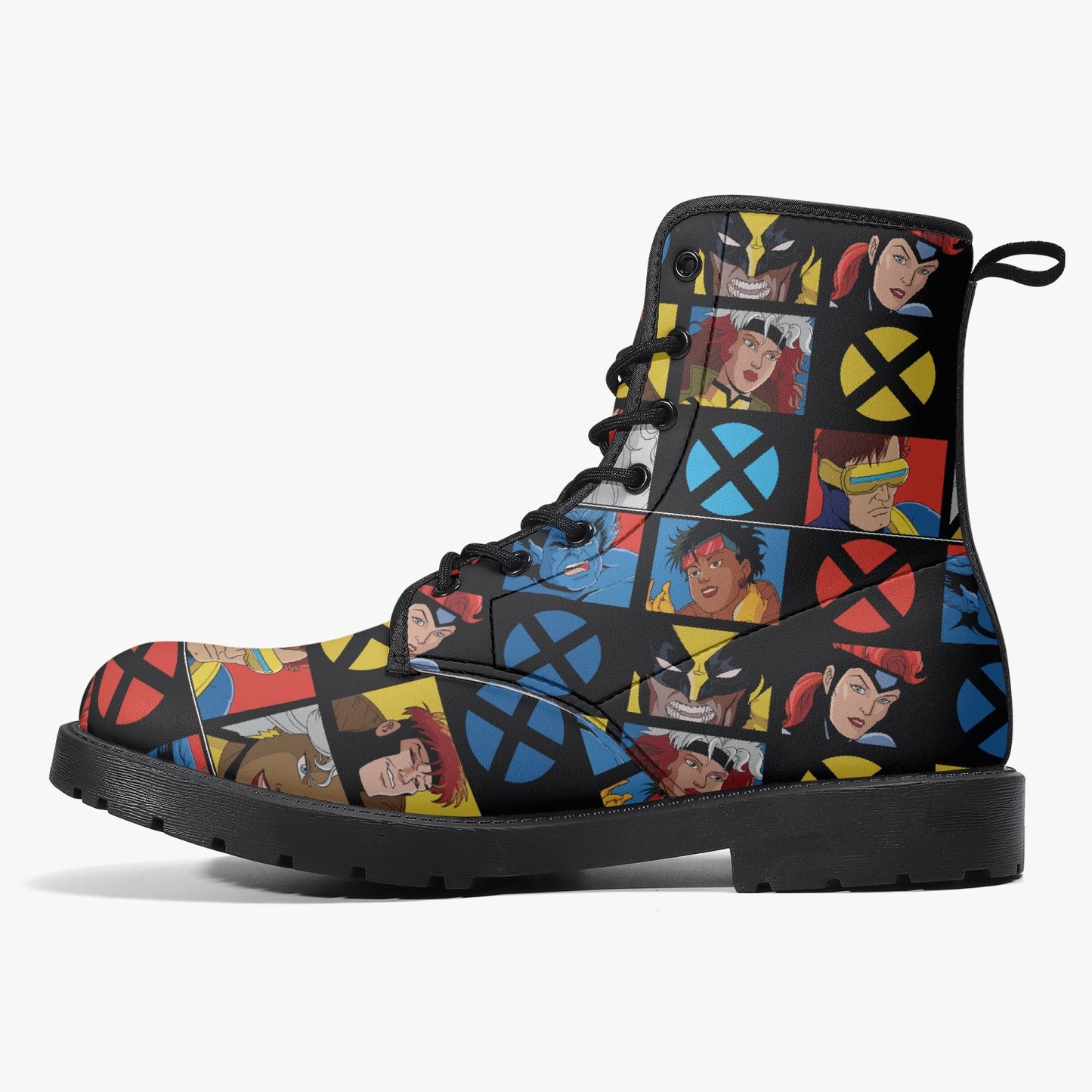 XMen Cartoon Leather Combat Boots