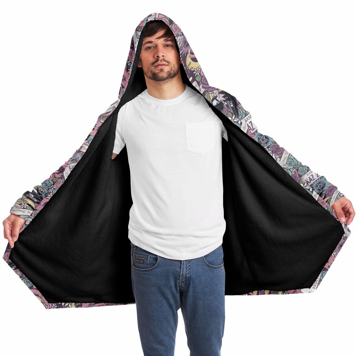 Winchester Brothers Supernatural Floral Fleece Lined Hooded Cloak