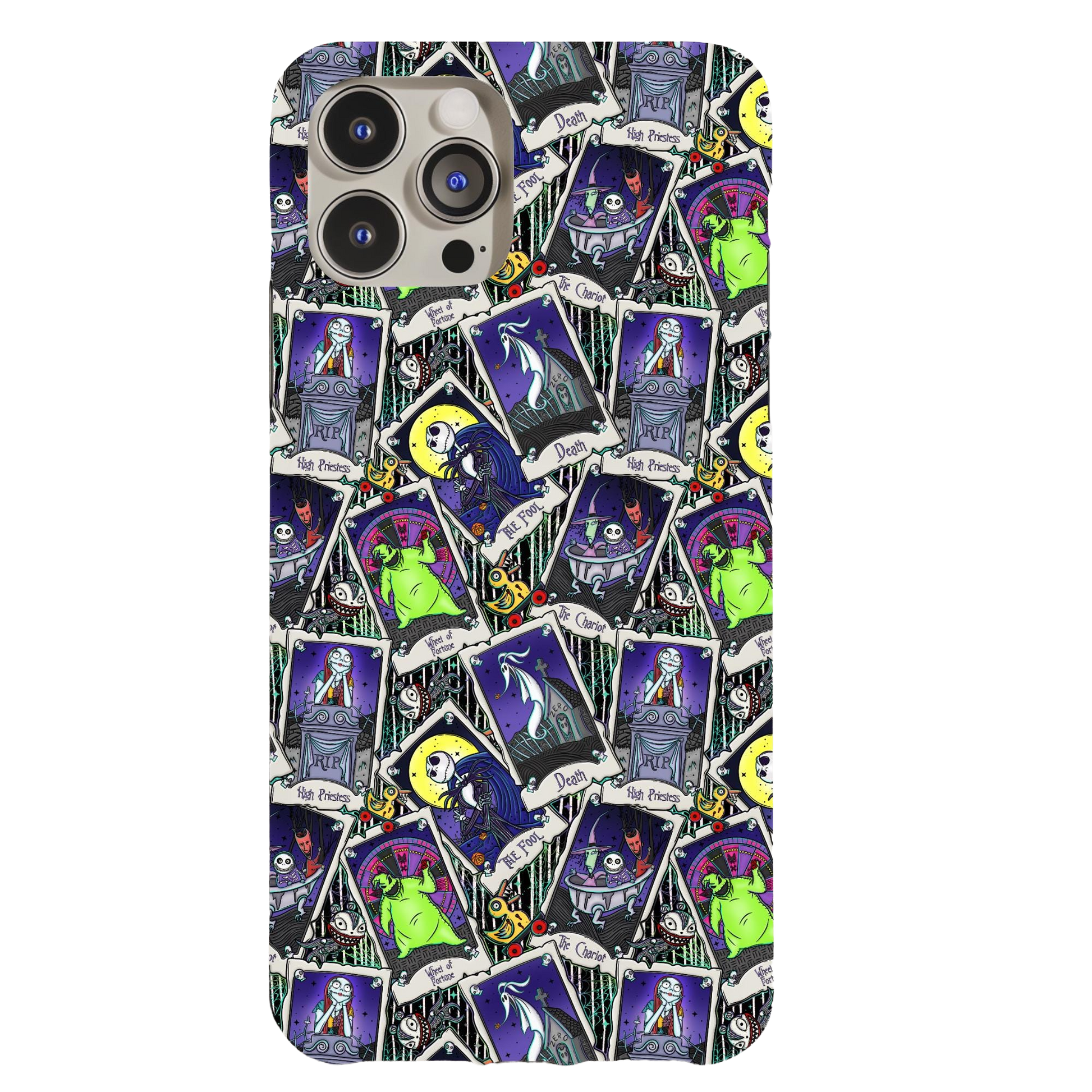 a phone case with a pattern of images on it