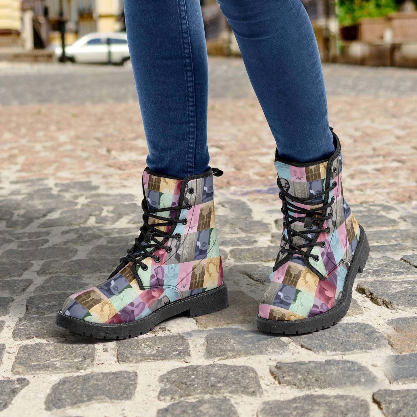 Eras Pictures TSwift Leather Combat Boots