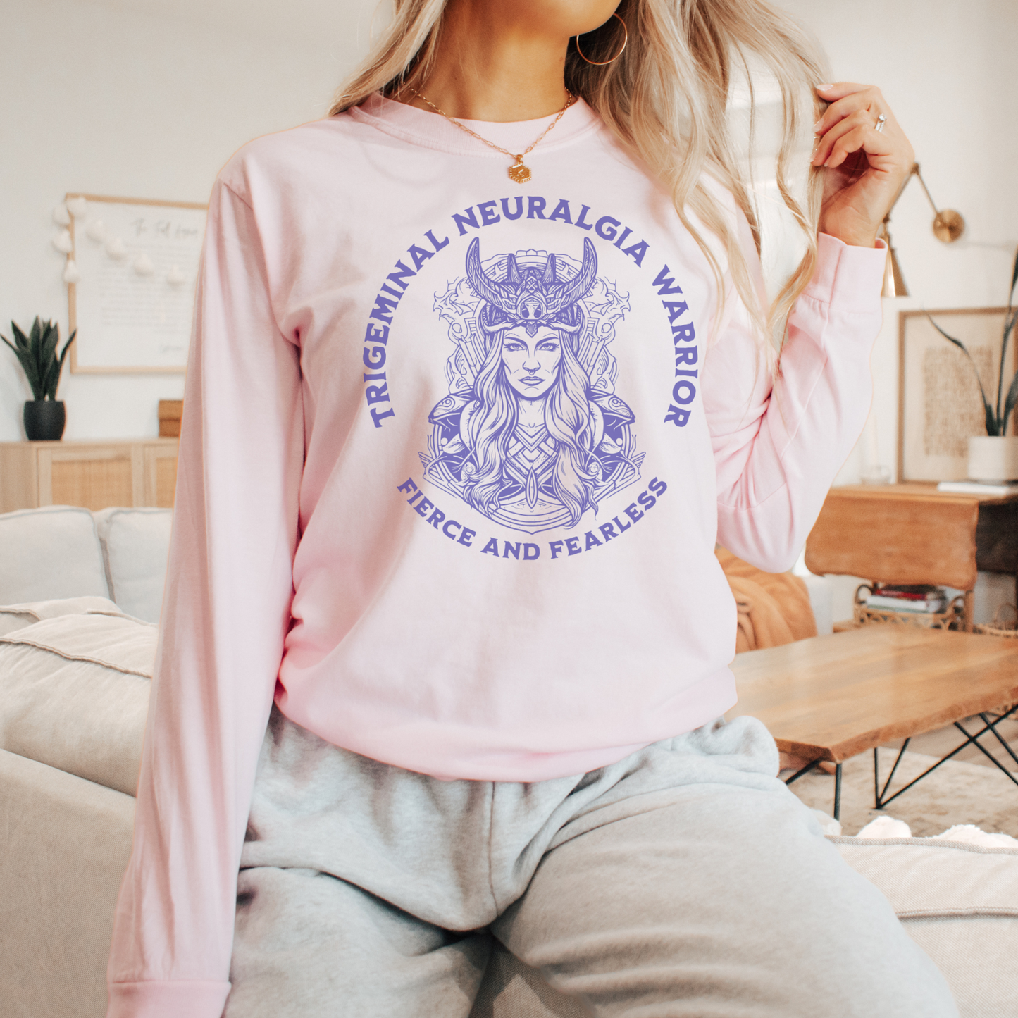 Trigeminal Neuralgia Warrior Fierce and Fearless Comfort Colors® Shirt Sweatshirt