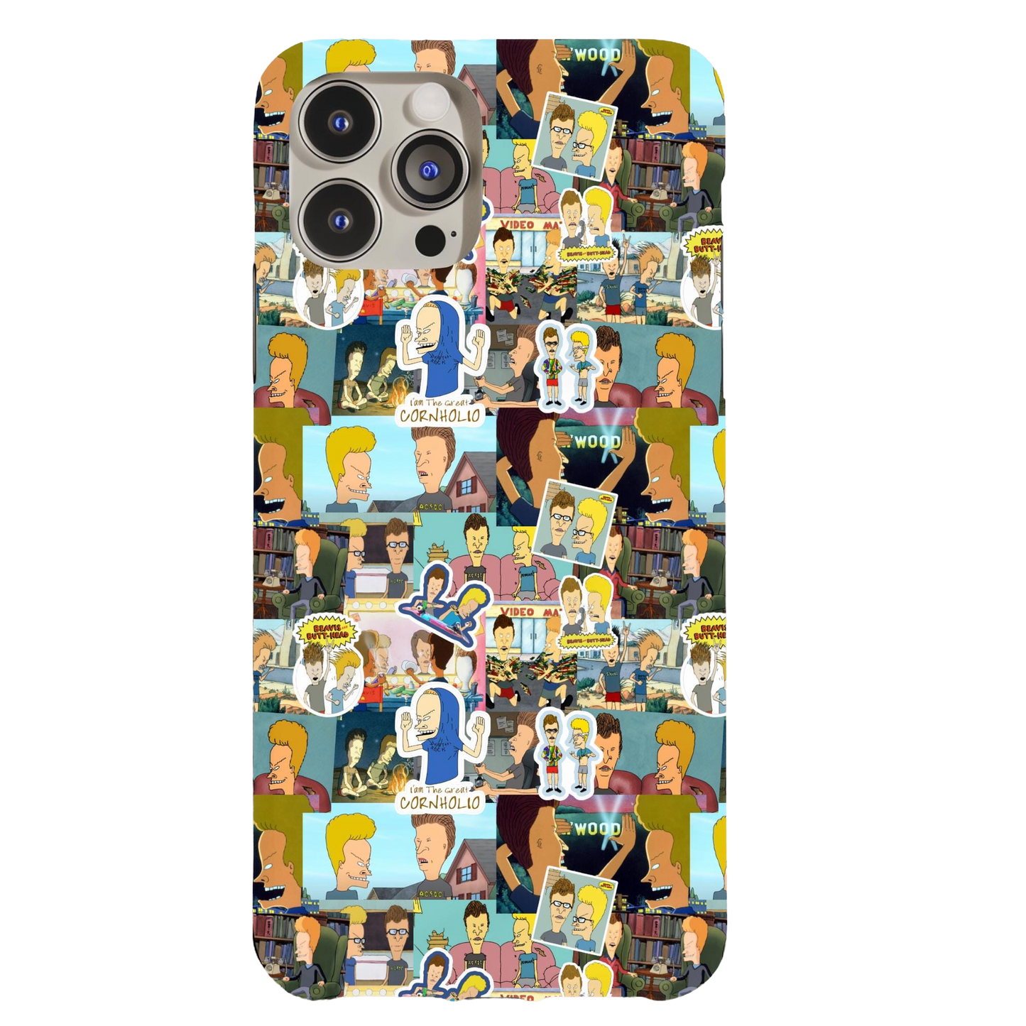 a phone case with a bunch of people on it