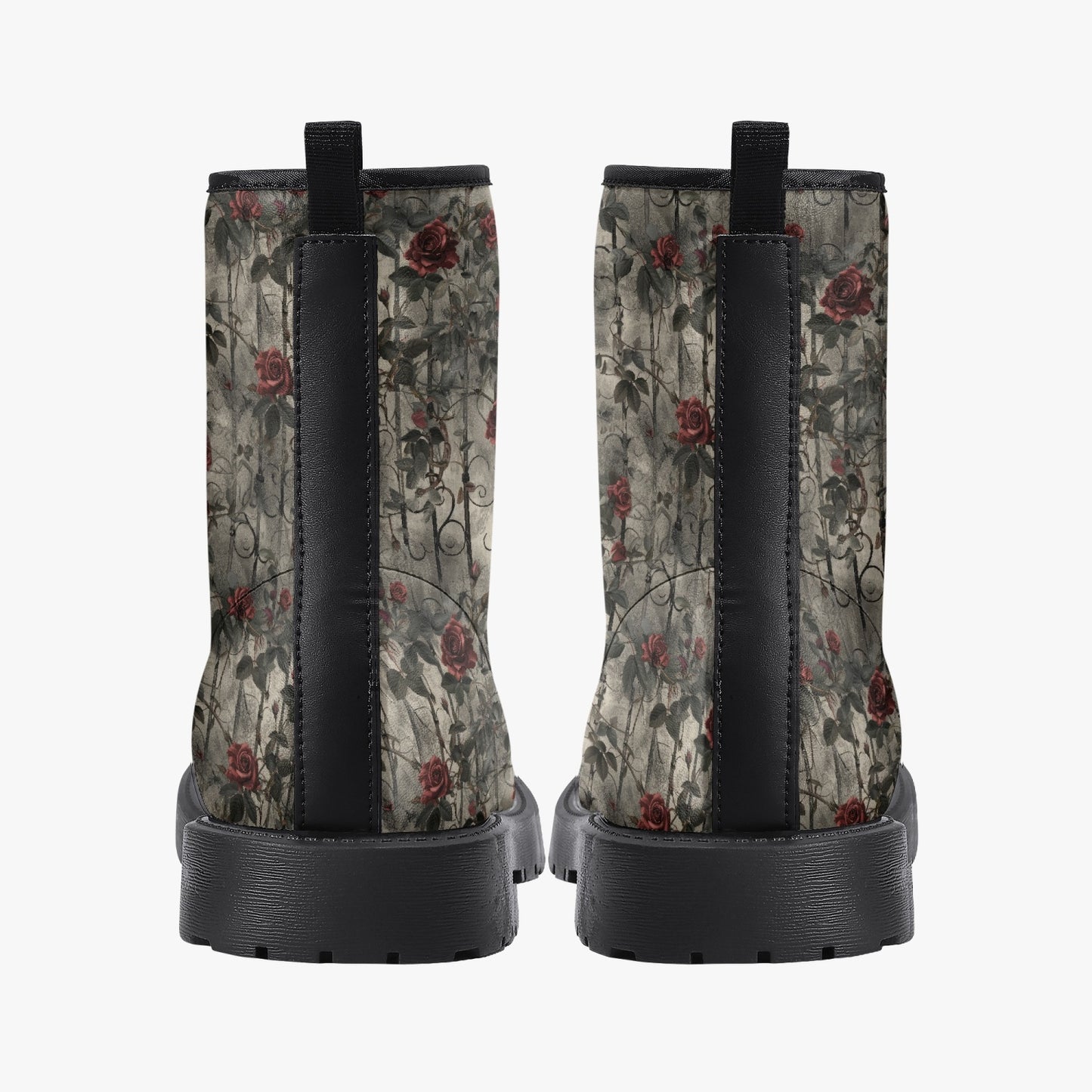 Gothic Garden Leather Combat Boots