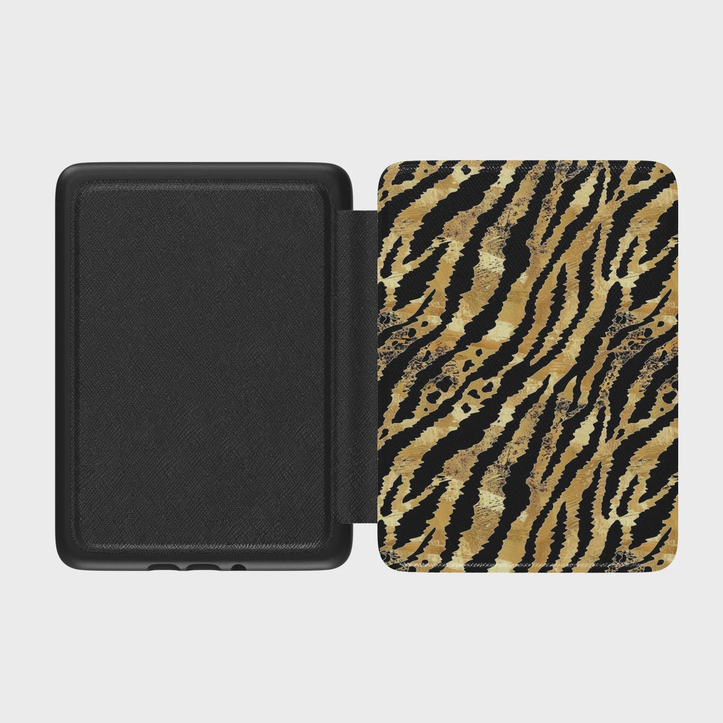 Tiger Print Leather Kindle Case with Hand Strap