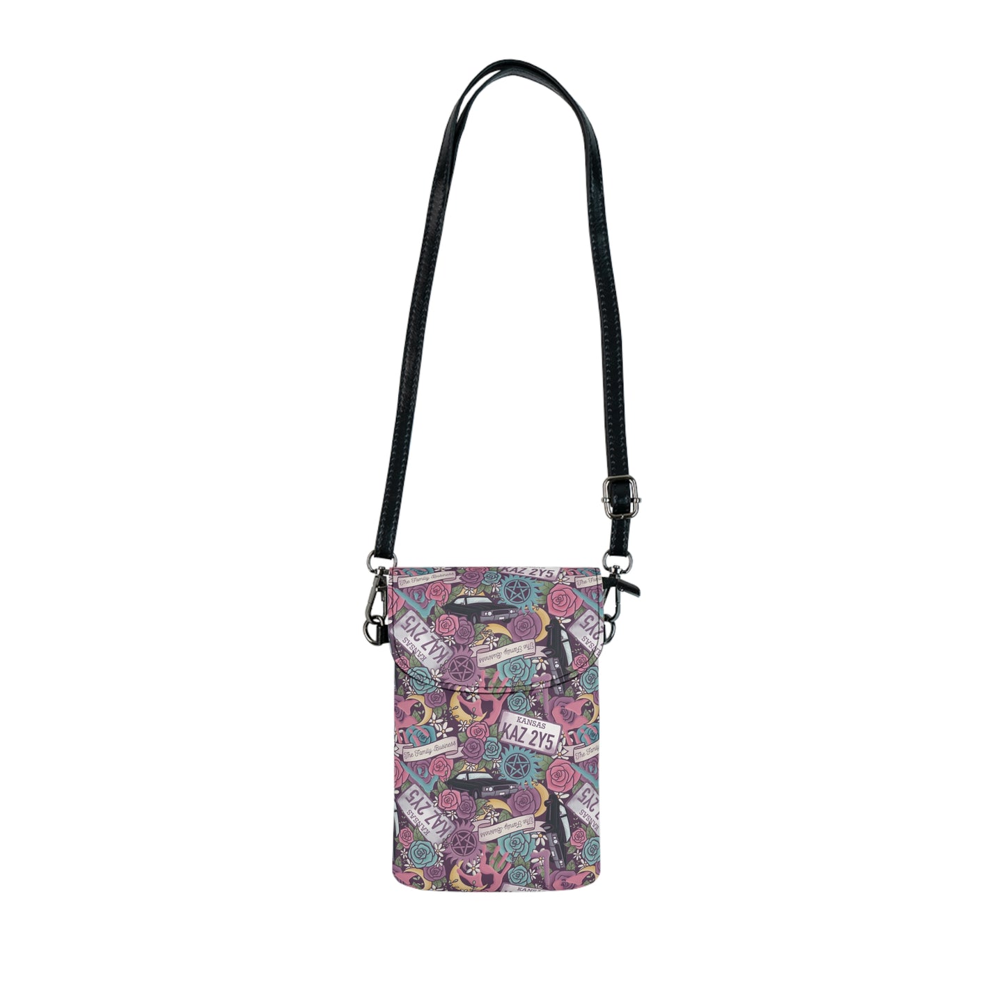 Supernatural Winchester Brothers Floral Cell Phone Wallet Bag