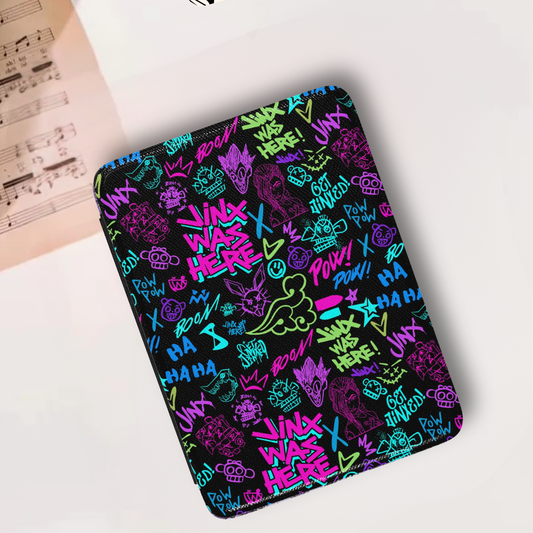Arcane Jinx Graffiti Leather Kindle Case with Strap
