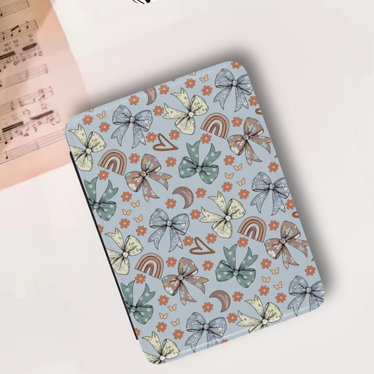 Coquette Boho Bows Leather Kindle Case with Hand Strap