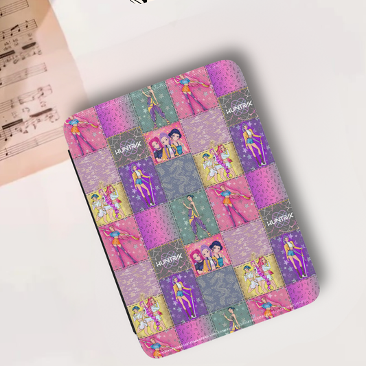 K-pop Demon Hunters Patchwork Leather Kindle Case with Hand Strap