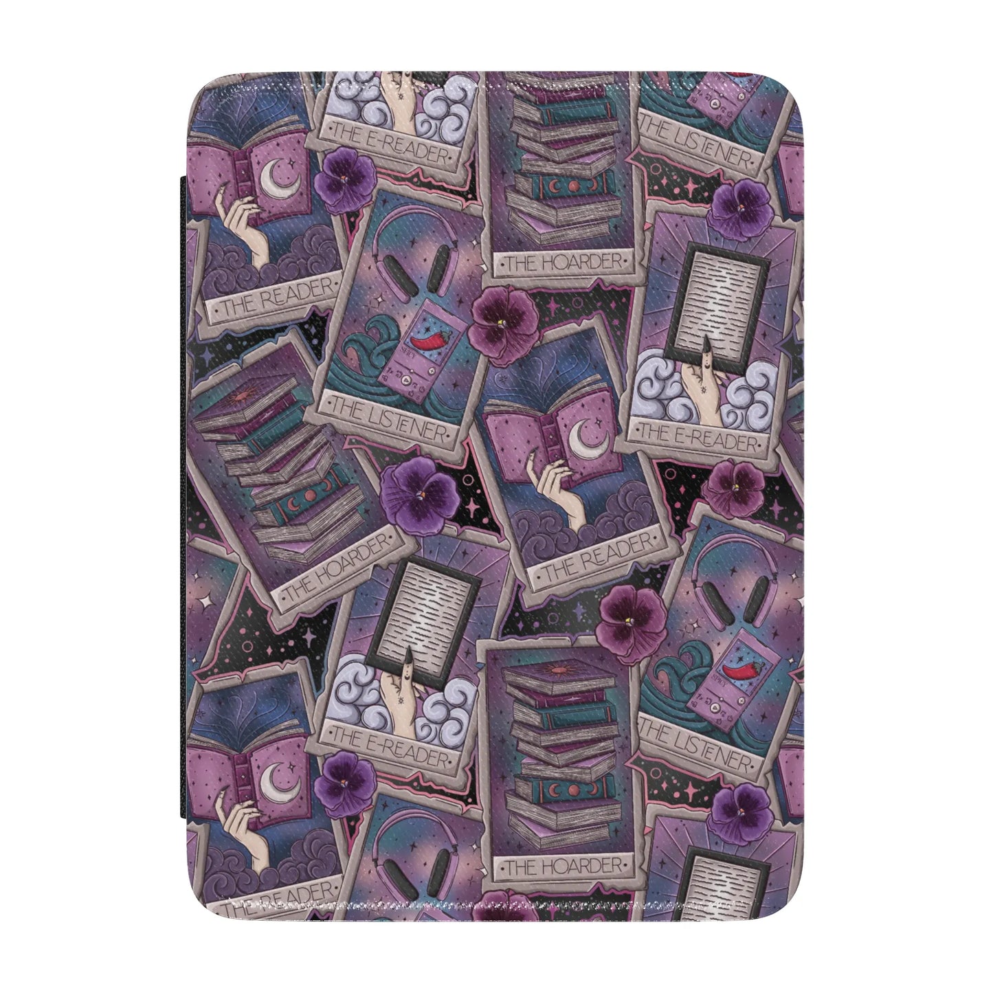 Bookish Reader Tarot Leather Kindle Case with Hand Strap