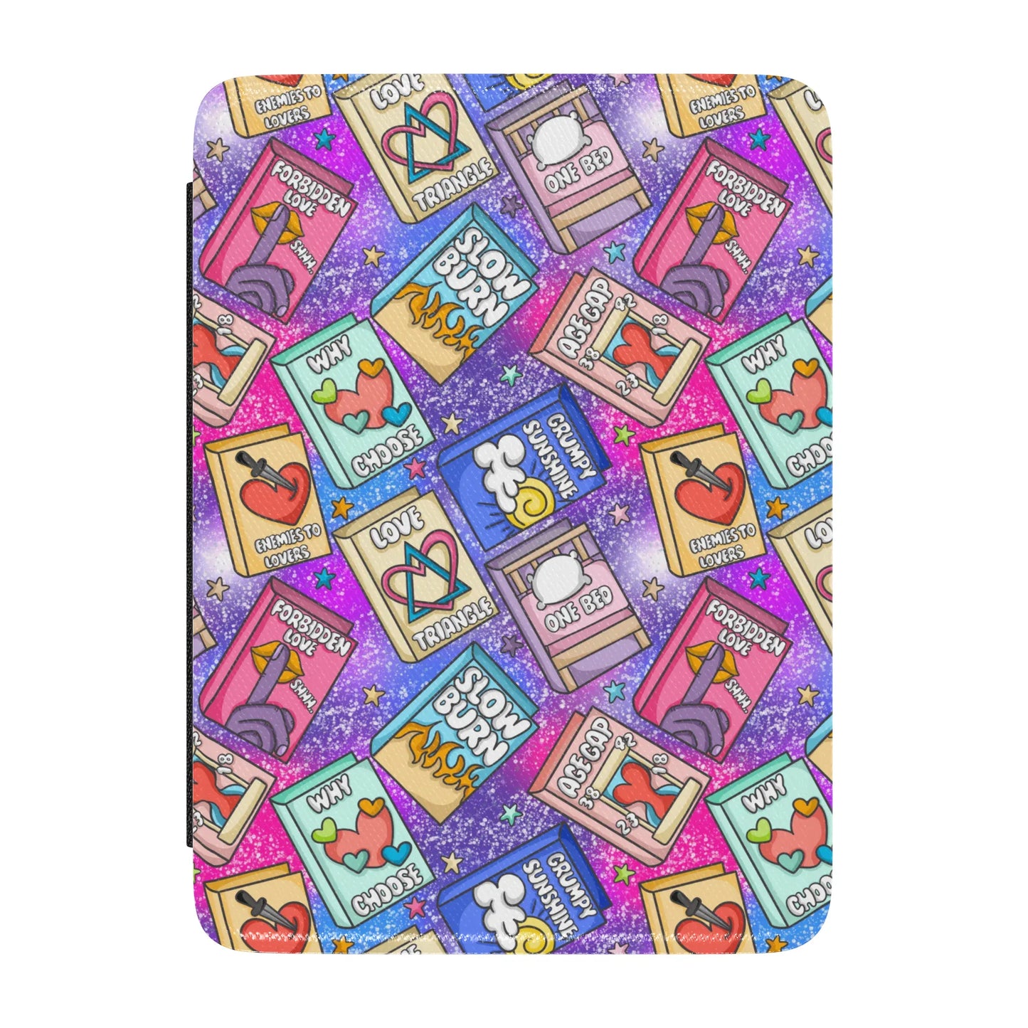 Bookish Book Tropes Leather Kindle Case with Hand Strap