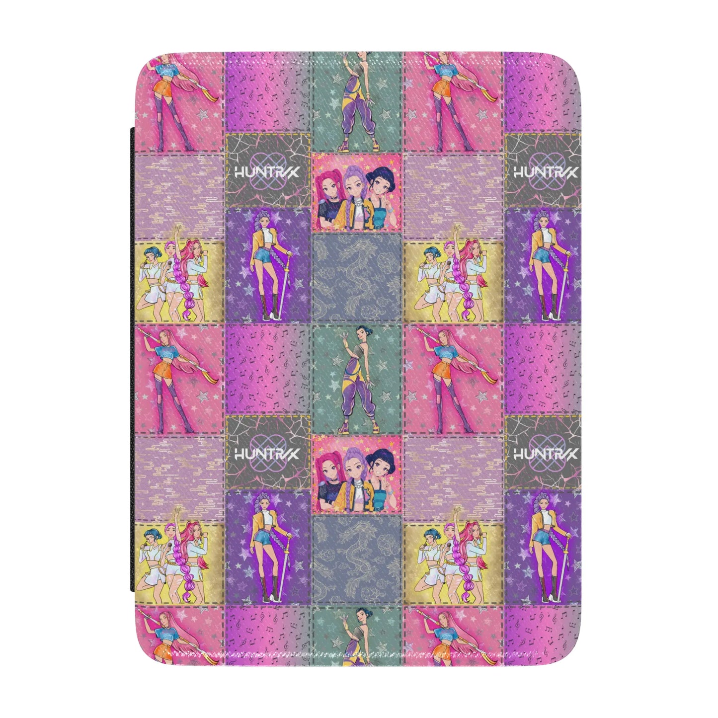 K-pop Demon Hunters Patchwork Leather Kindle Case with Hand Strap