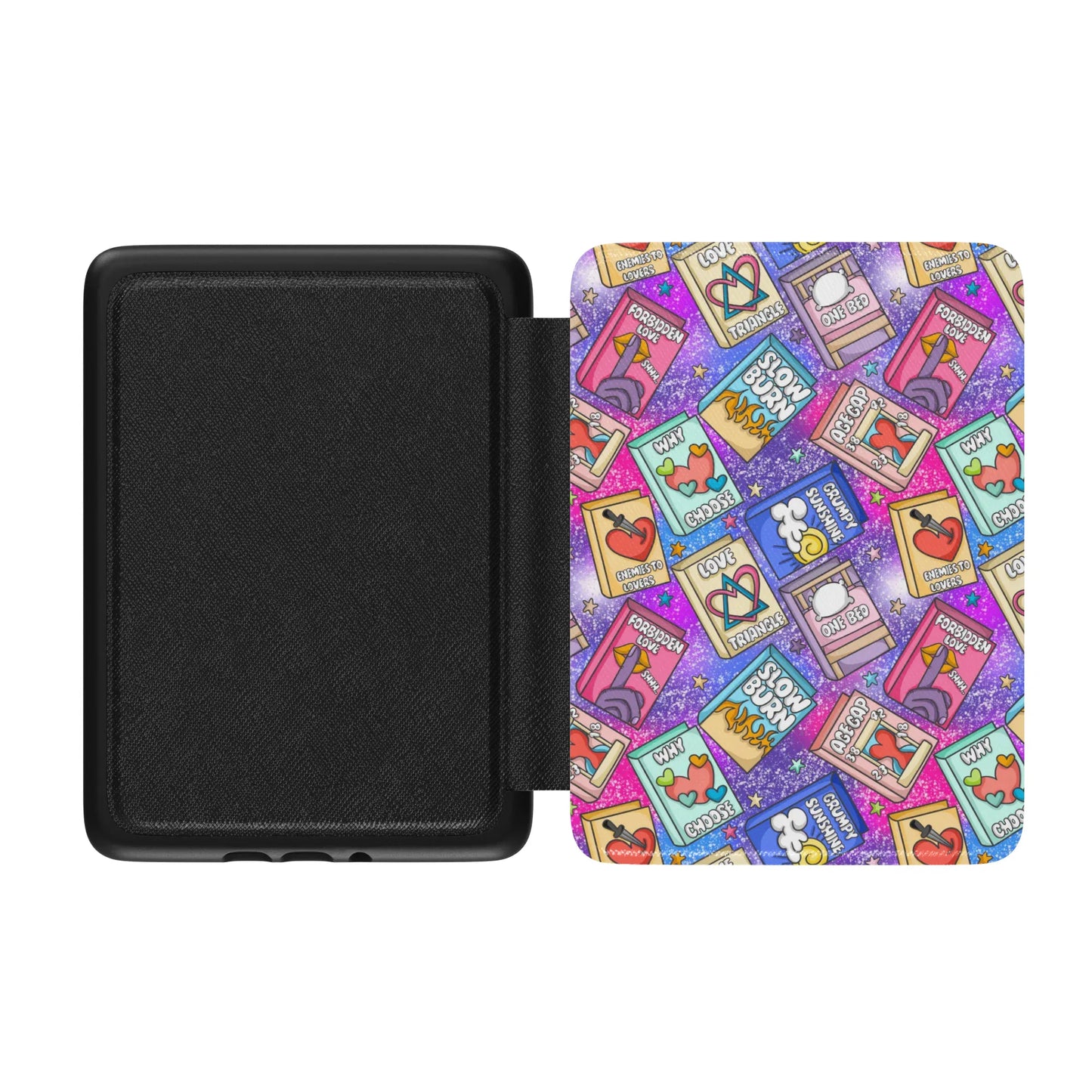 Bookish Book Tropes Leather Kindle Case with Hand Strap