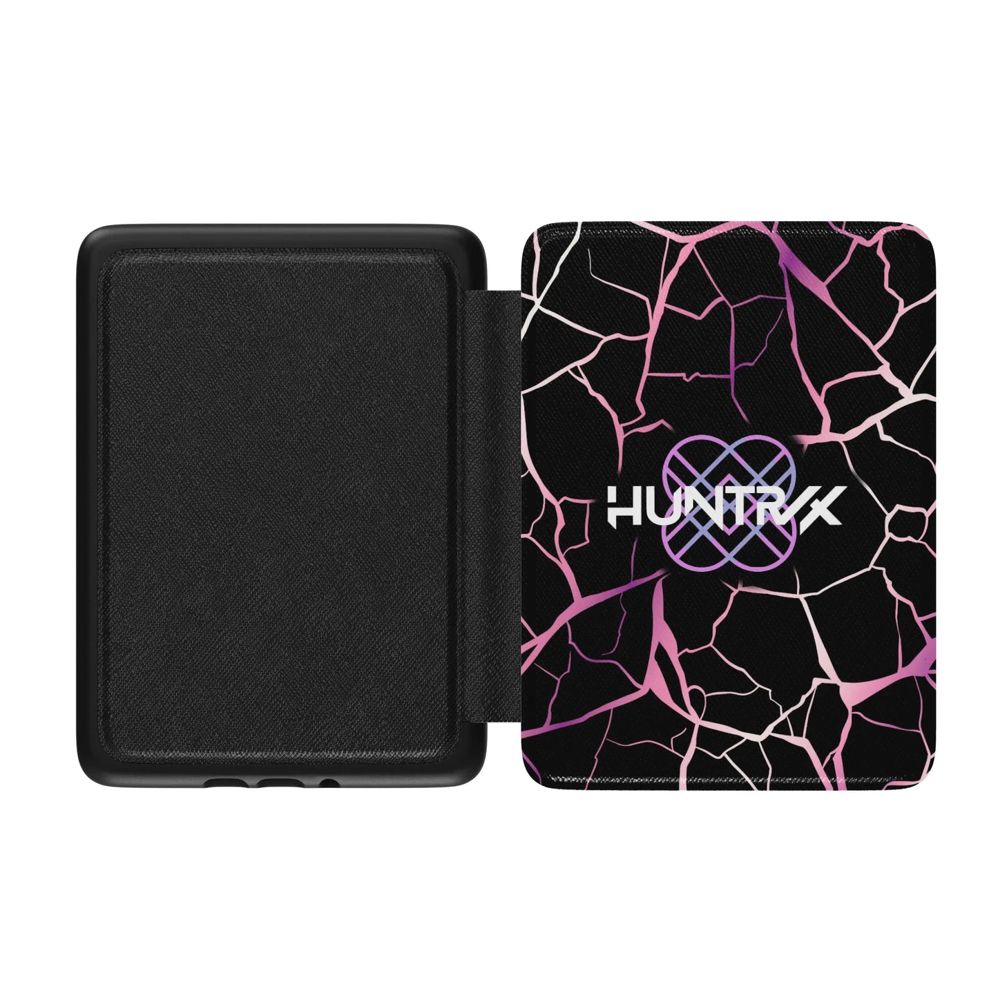 Huntrix Patterns K-Pop Demon Hunters Leather Kindle Case with Hand Strap