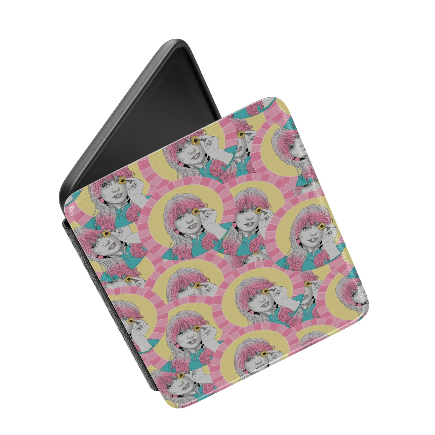 Swiftie Retro Popart Leather Kindle Case with Hand Strap