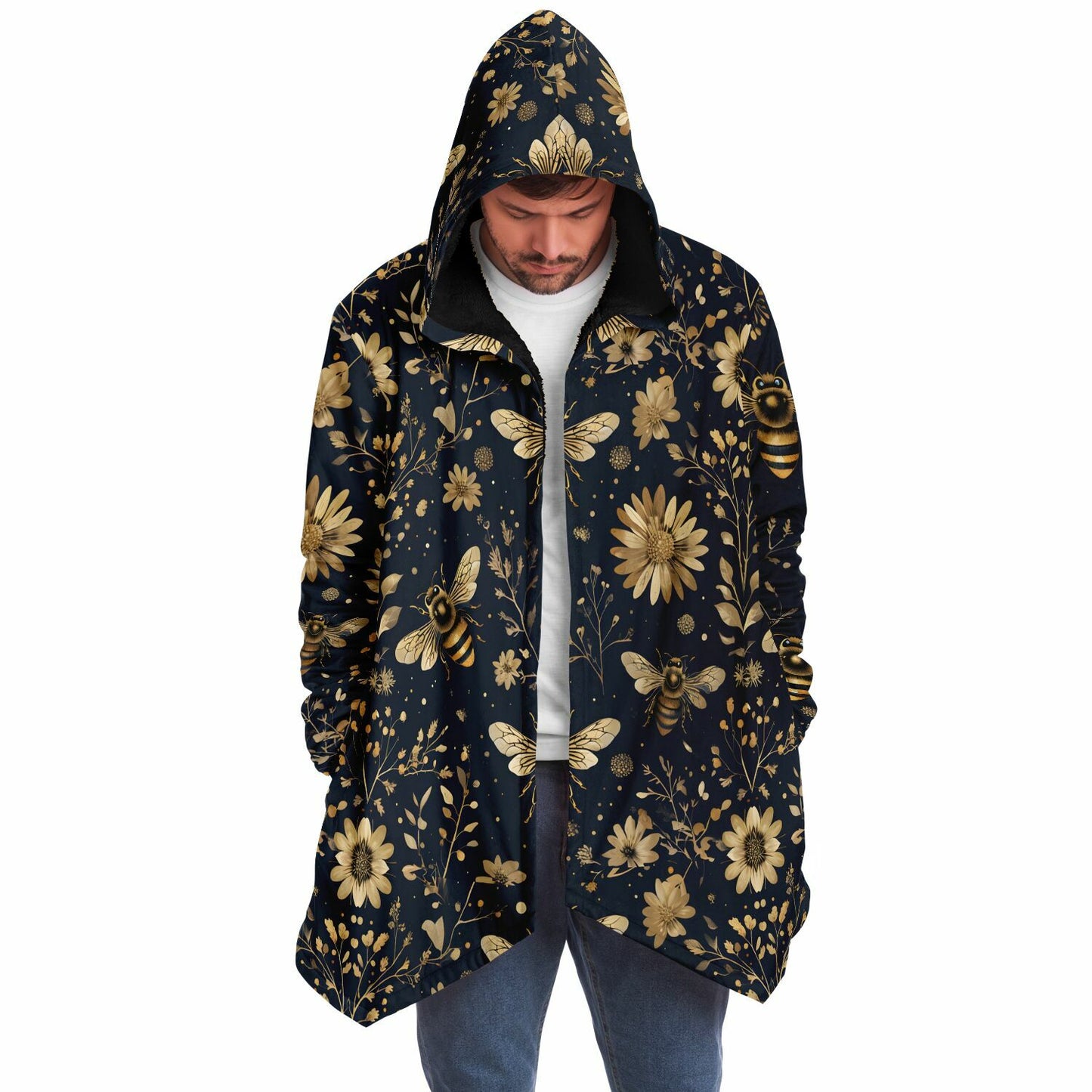 Floral Bumblebee Fleece Lined Cloak