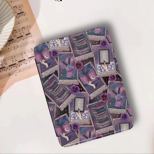 Bookish Reader Tarot Leather Kindle Case with Hand Strap