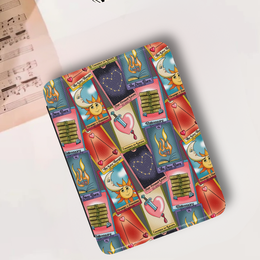 Bookish Tropes Tarot Leather Kindle Case with Hand Strap
