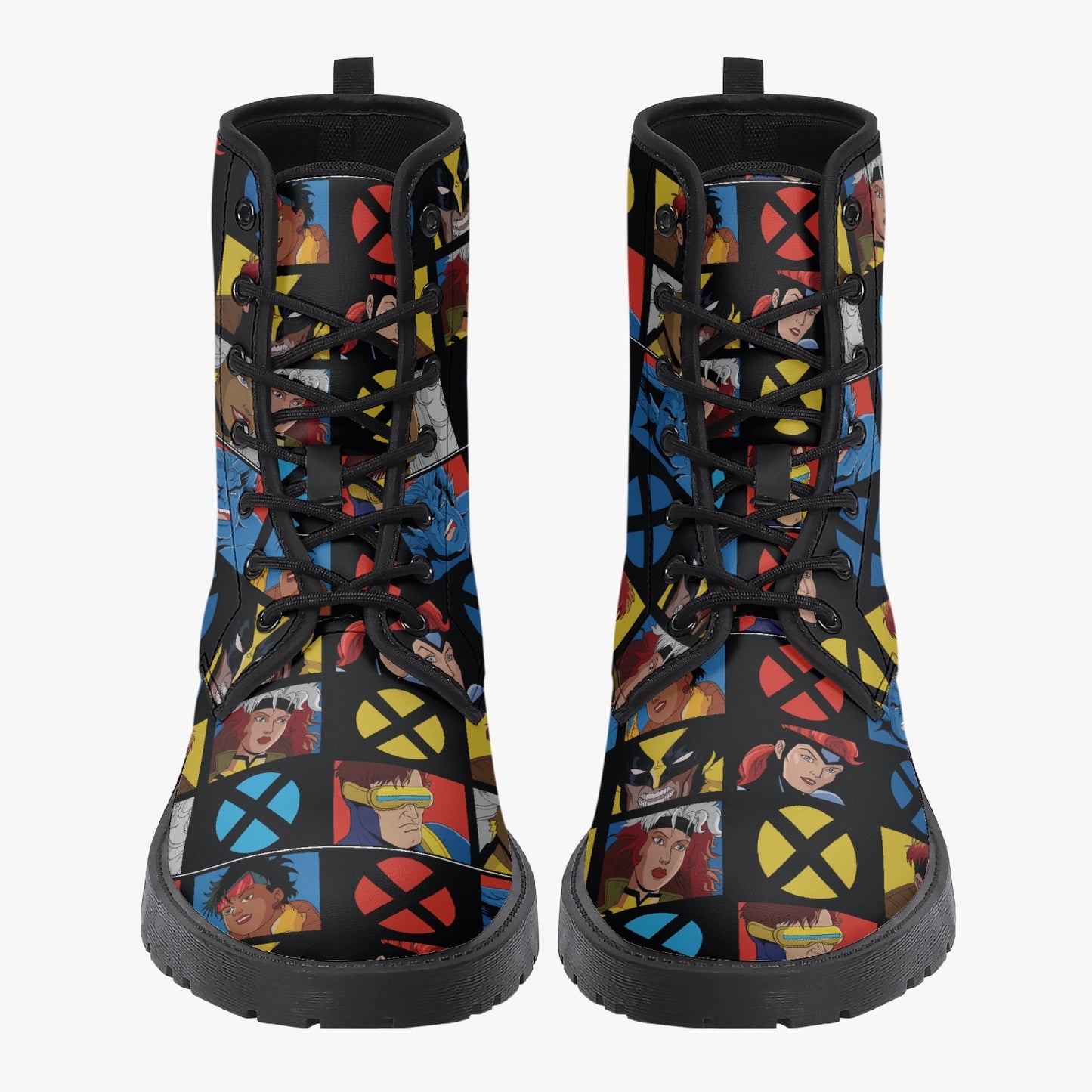 XMen Cartoon Leather Combat Boots