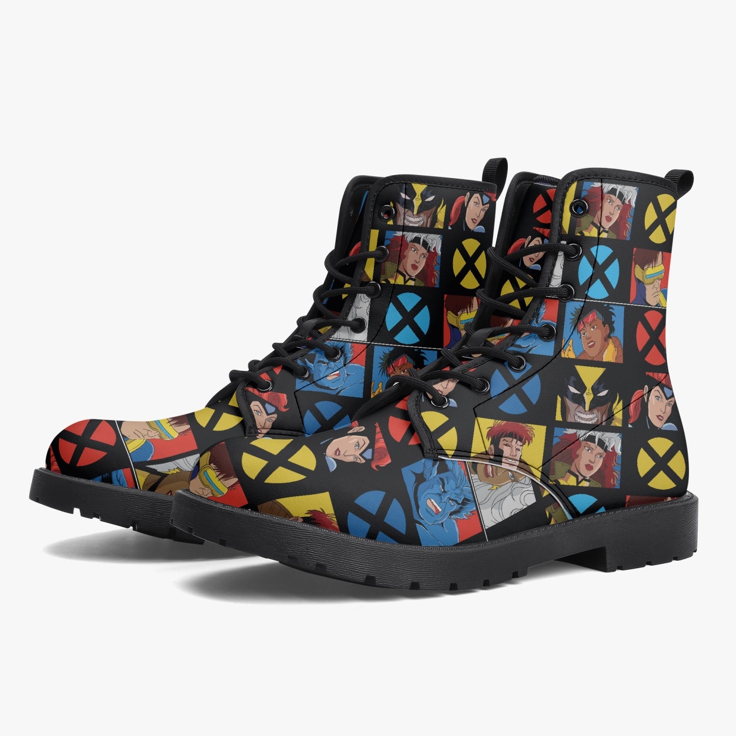 XMen Cartoon Leather Combat Boots