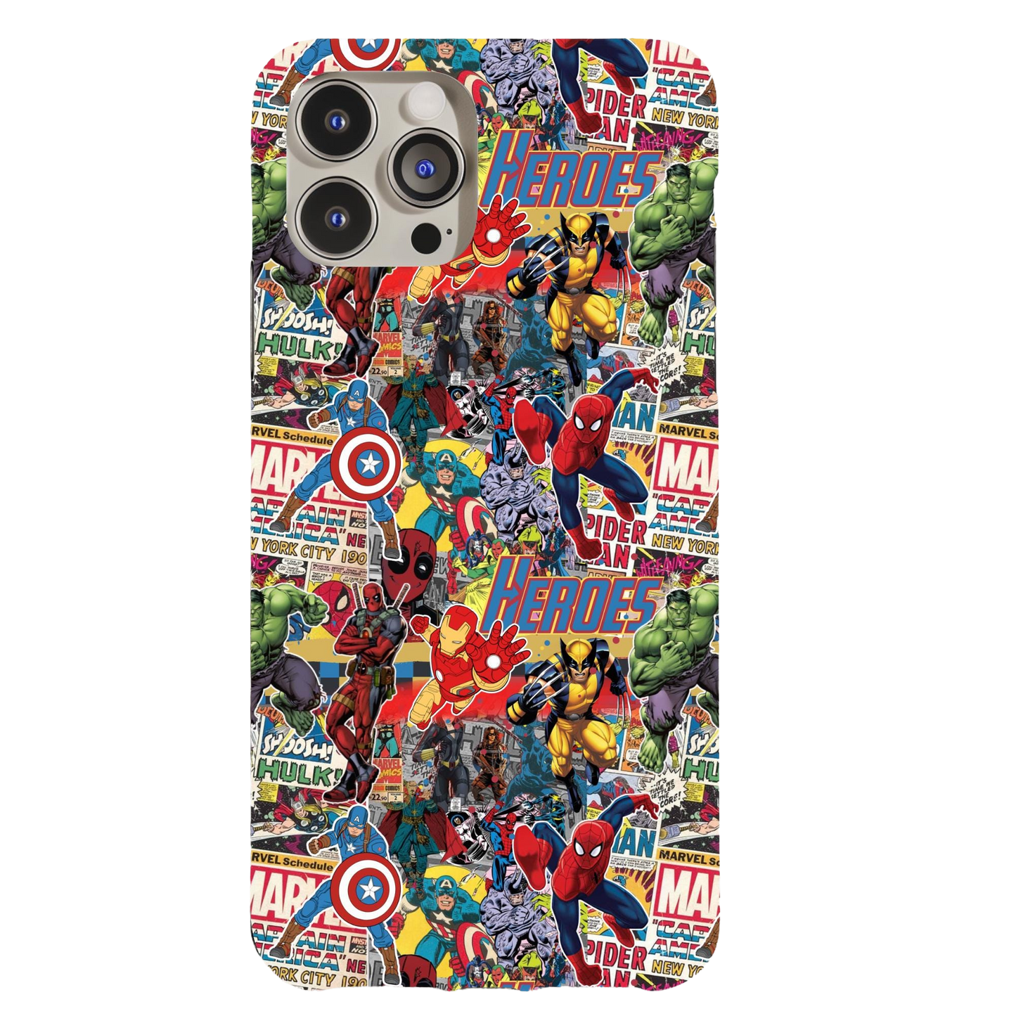 a phone case with the cover of avengers comics