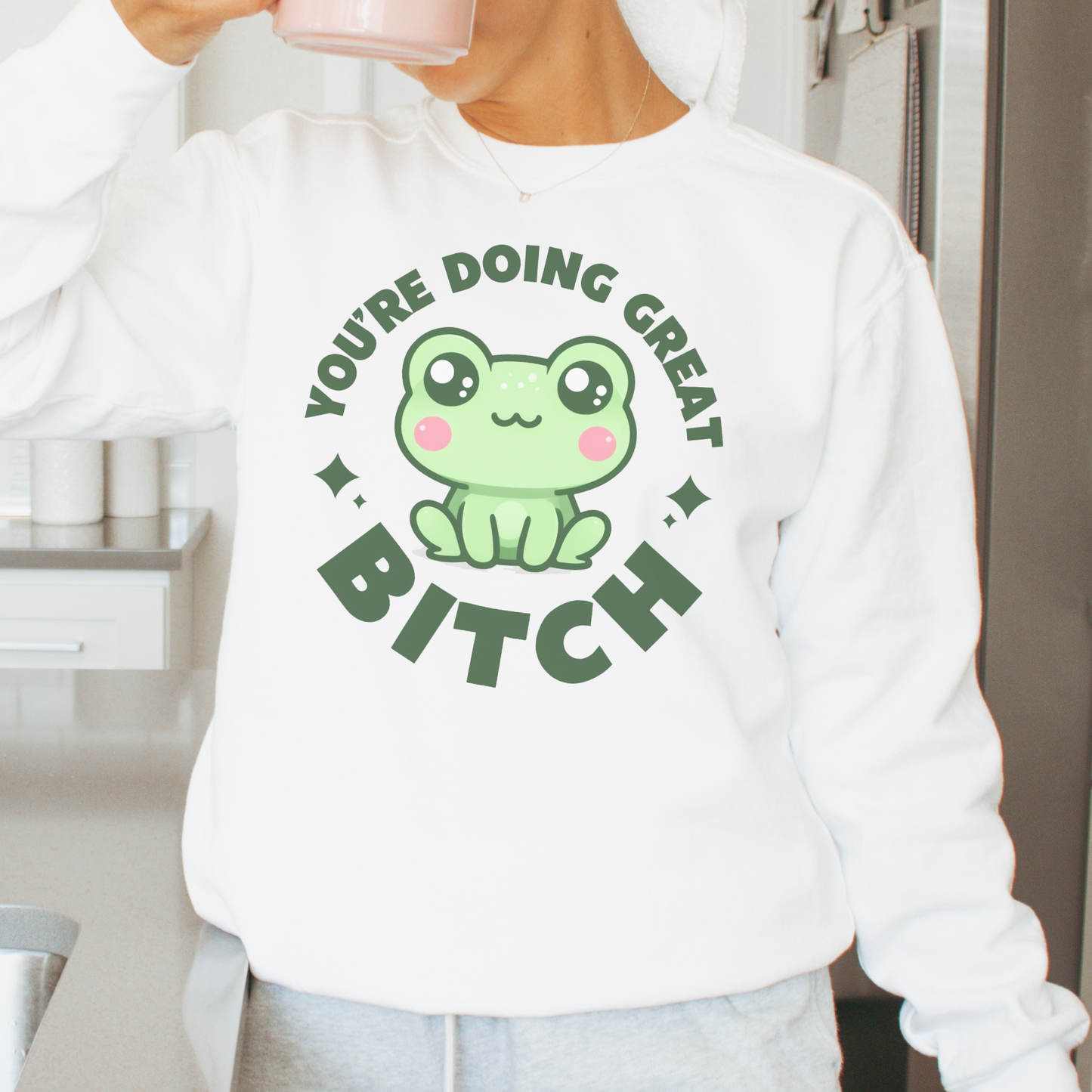 Cute Kawaii Frog You're Doing Great Comfort Colors® Shirt Sweatshirt